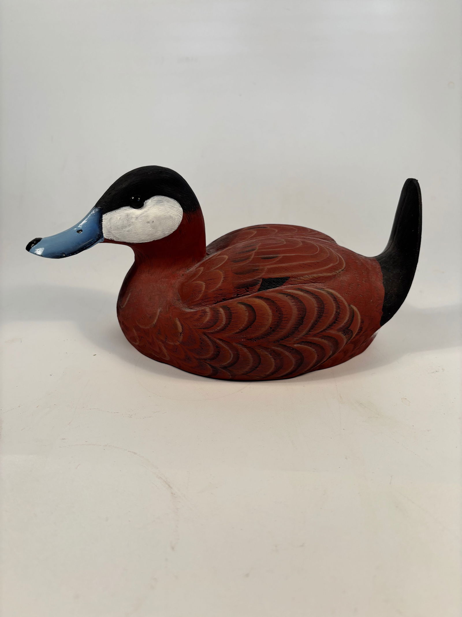 Hand-Carved Ruddy Drake Decorative Duck Decoy signed and dated  1991 (1 of 13)