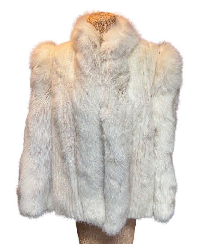 White Mink Fur Jacket with White Fox Collar "Myrels Furs" (1 of 15)