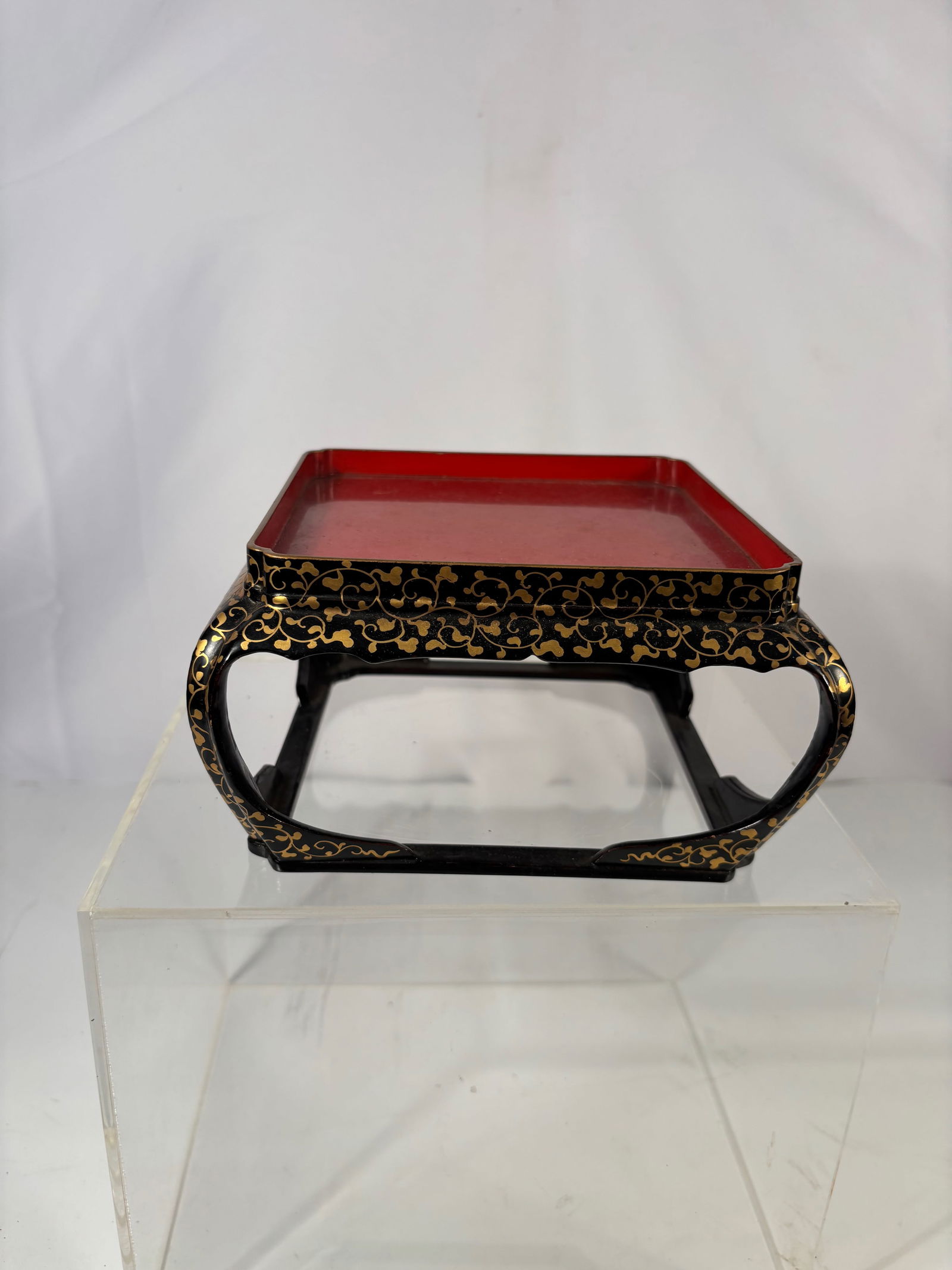 A Japanese Lacquered Wood Square Stand (1 of 10)