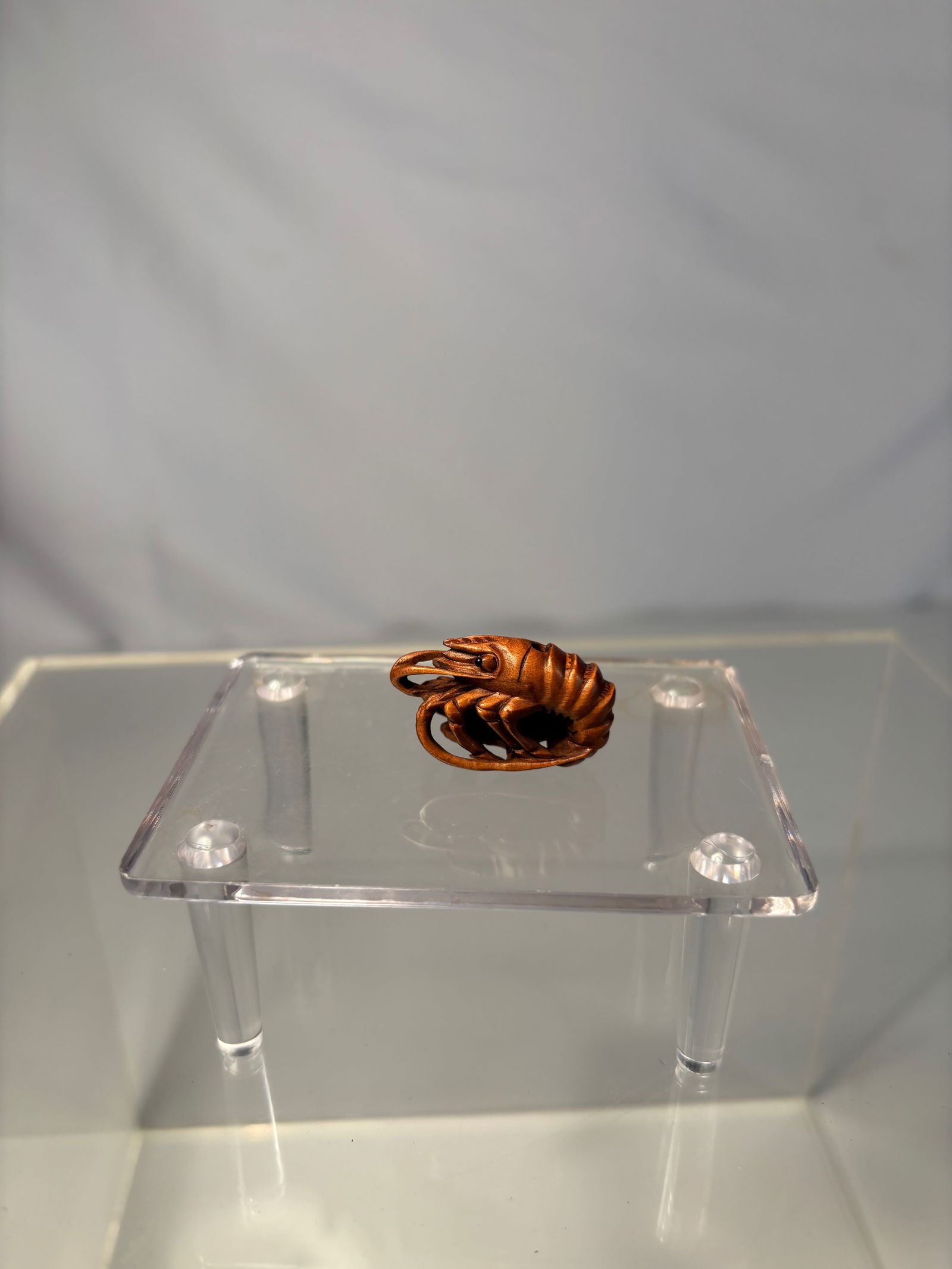 A Japanese Wood Netsuke of a Lobster, Signed Masatsugu (1 of 9)