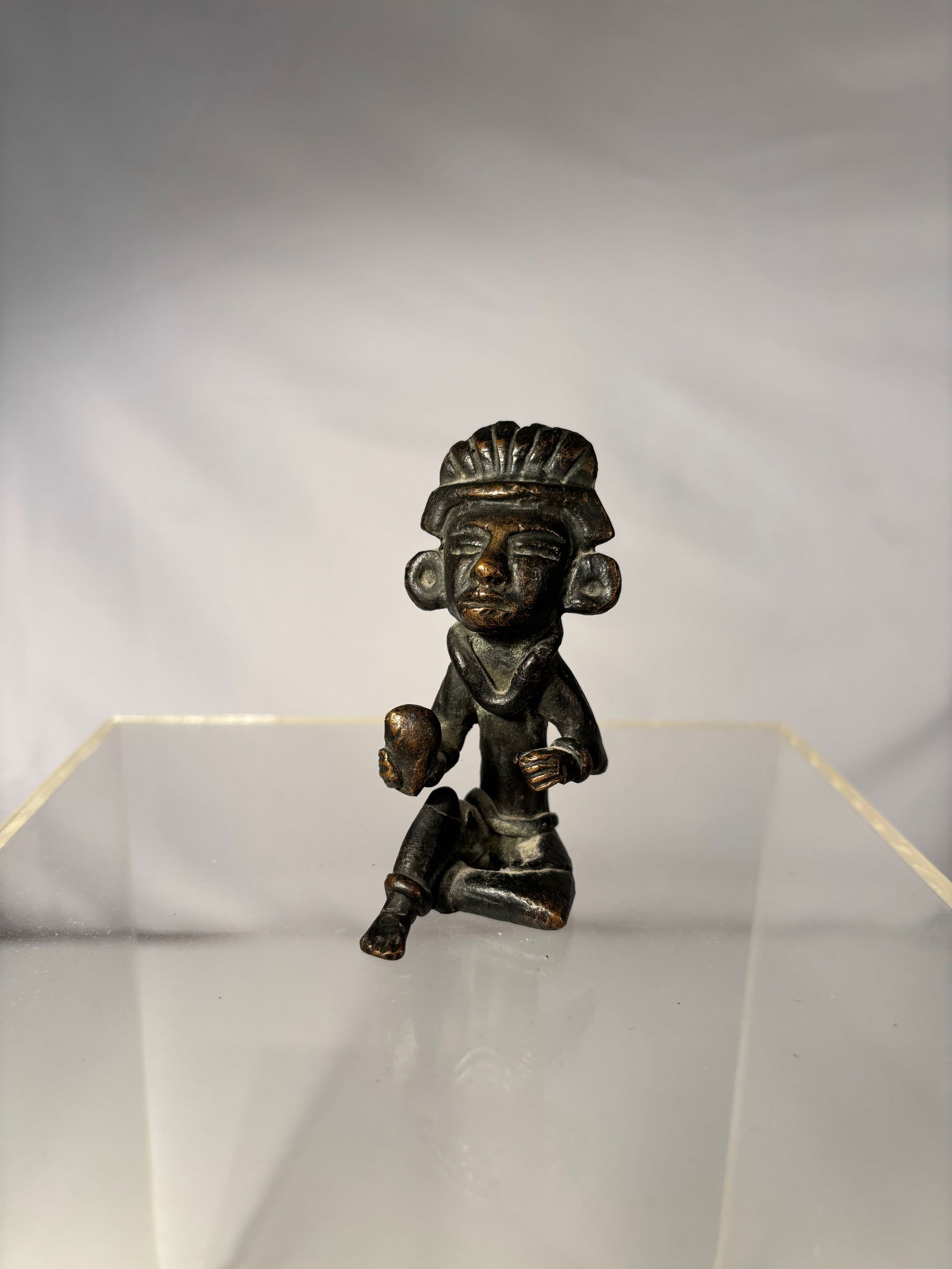 A Colonial Mexican Bronze Figure in the Manner of Aztec Imagery (1 of 11)