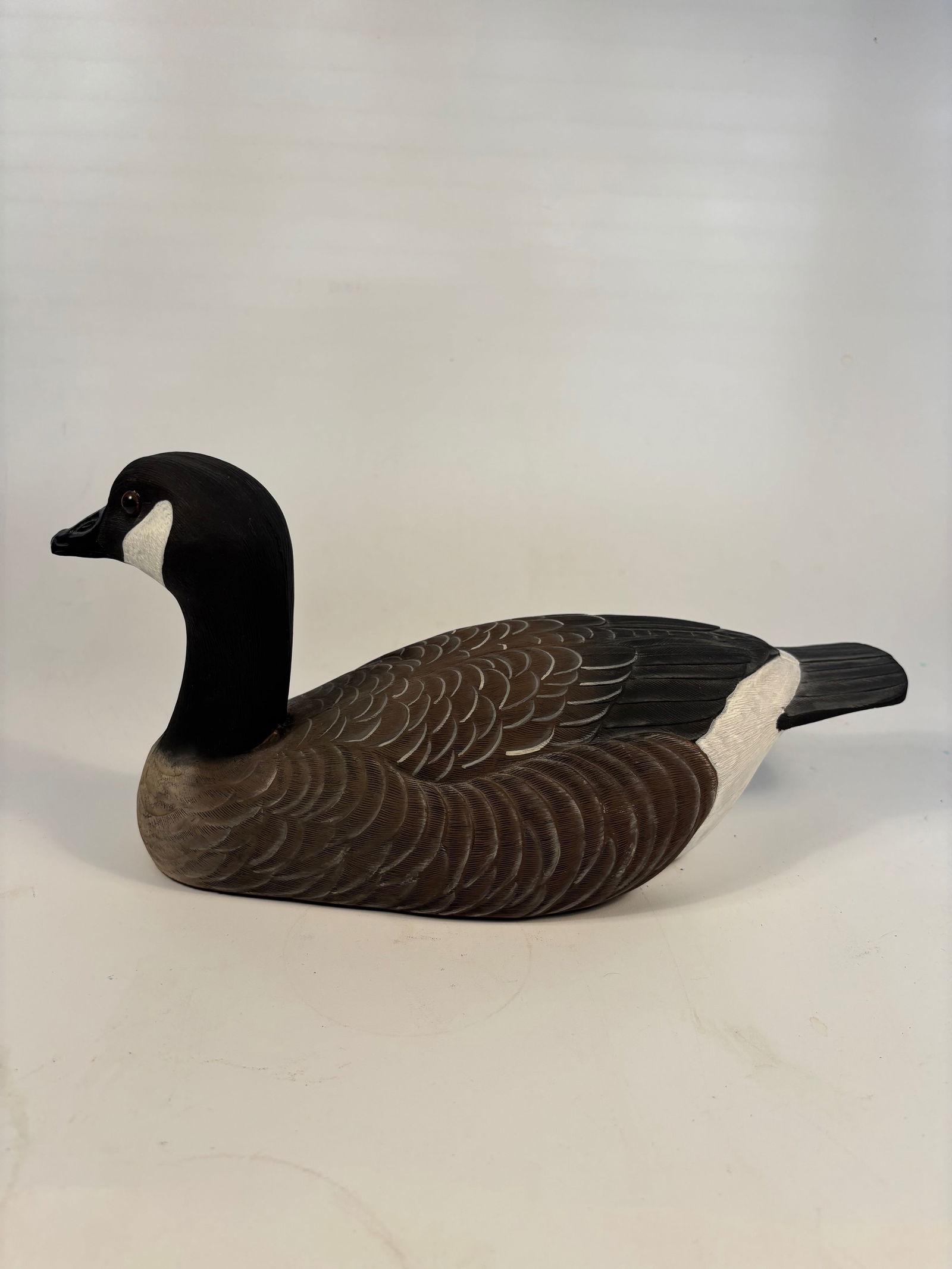 Hand-Carved Canada Goose Decorative Decoy by V. Smith, 1999 (1 of 7)
