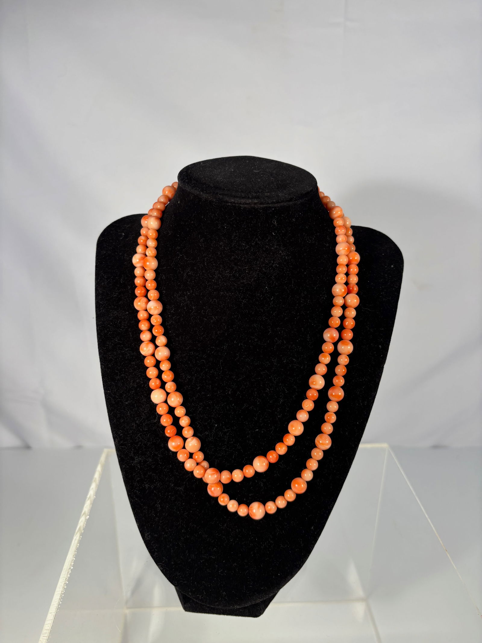 Vintage Natural Coral Bead Necklace, 36 Inches (1 of 4)