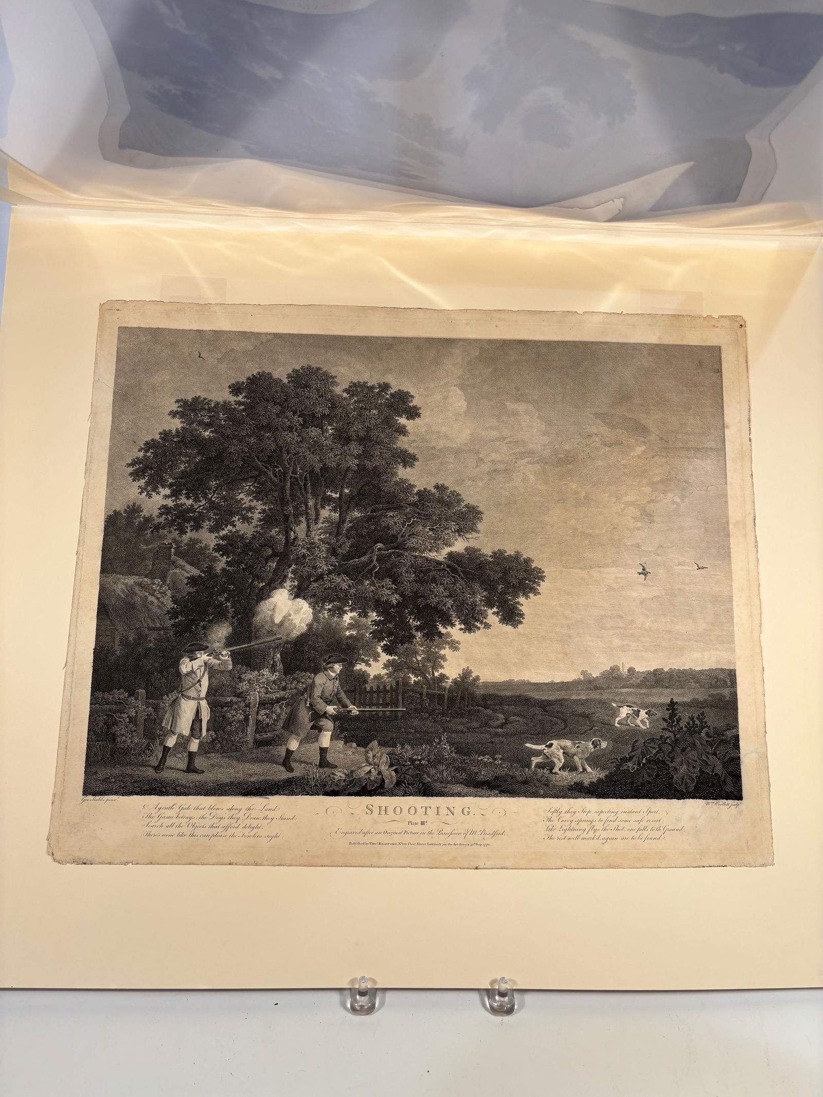 George Stubbs (1724–1806), after, engraved by William Woollett — Shooting, Plate III, 1770: Engraving with etching by William Woollett, after a painting by George Stubbs, Shooting, Plate III, published by Thomas Bradford, London, 30 September 1770. A fine sporting print from the celebrated S