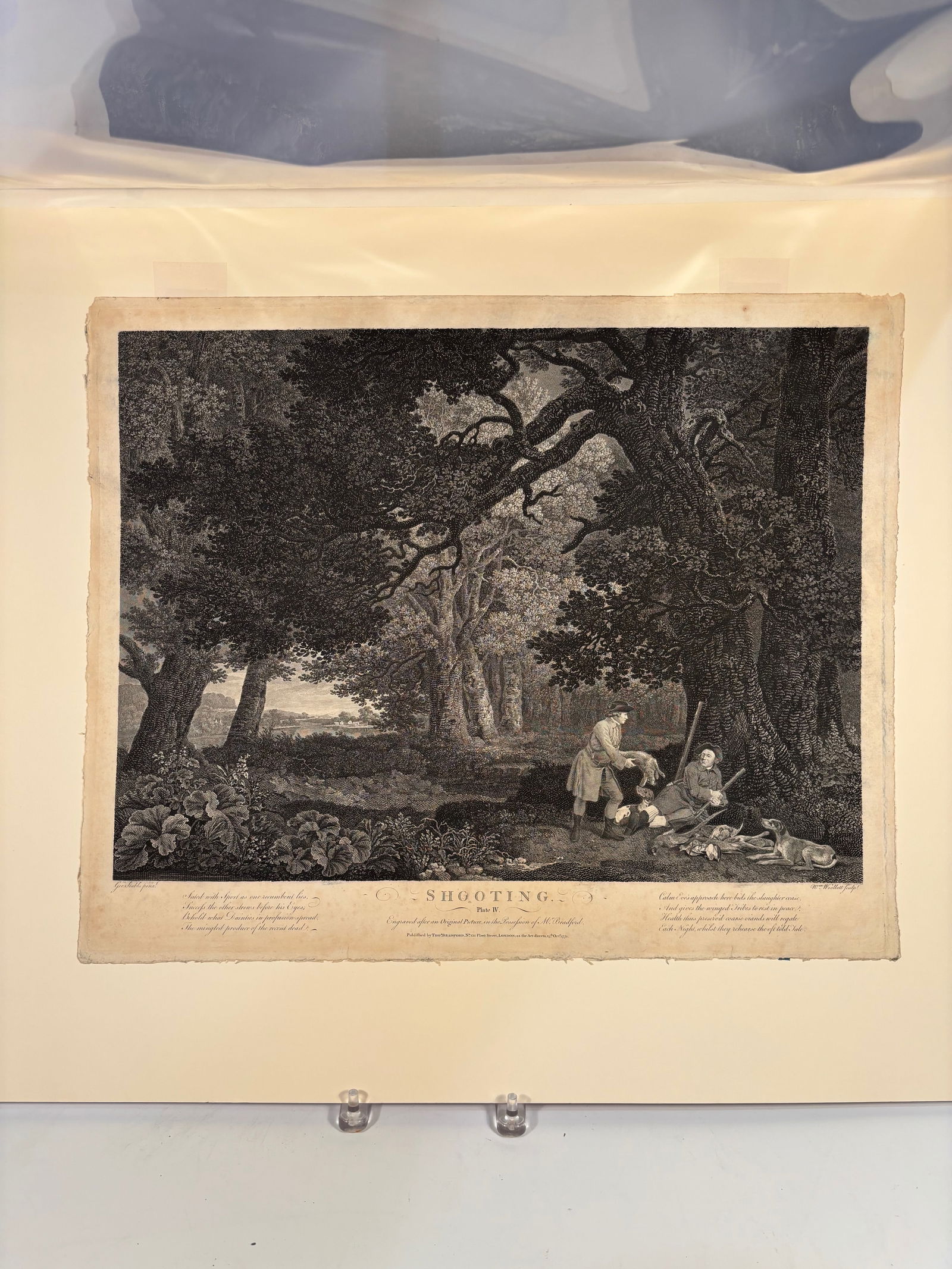 George Stubbs (1724–1806), after, engraved by William Woollett — Shooting, Plate IV, 1771: Engraving with etching by William Woollett, after a painting by George Stubbs, Shooting, Plate IV, published by Thomas Bradford, London, 25 October 1771. One of the celebrated sporting engravings by W