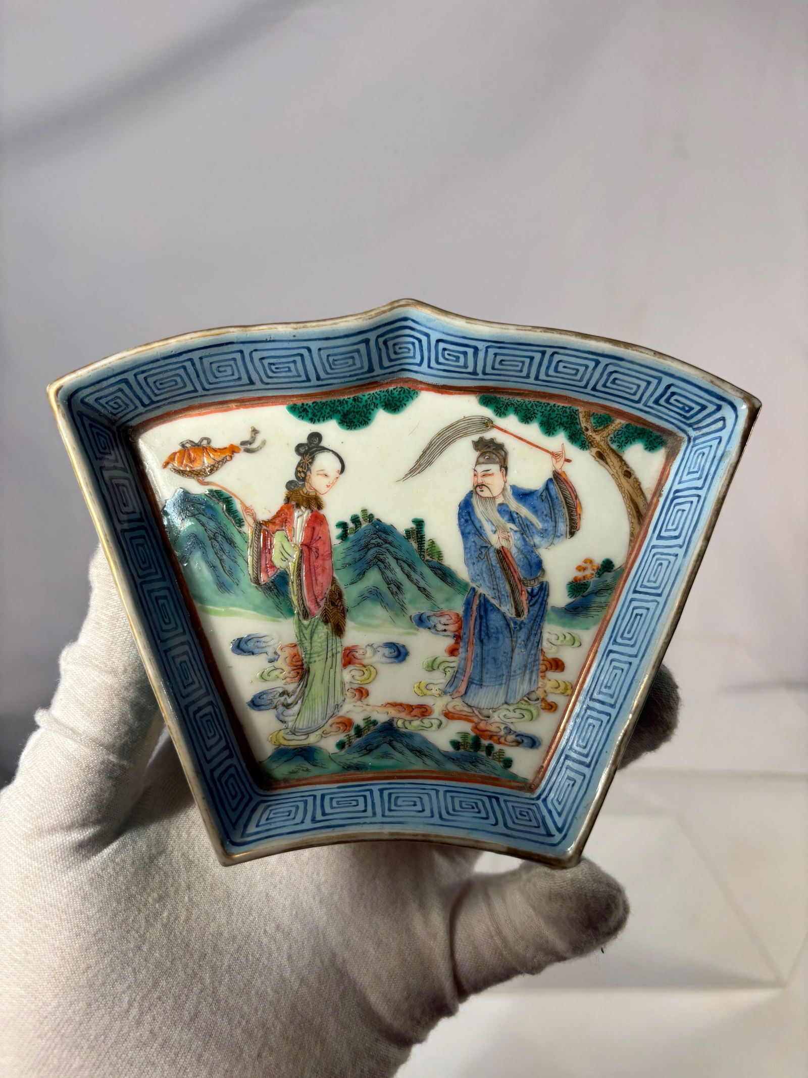 Chinese Famille-rose Enameled Porcelain Tray with Scholars in Landscape (1 of 9)