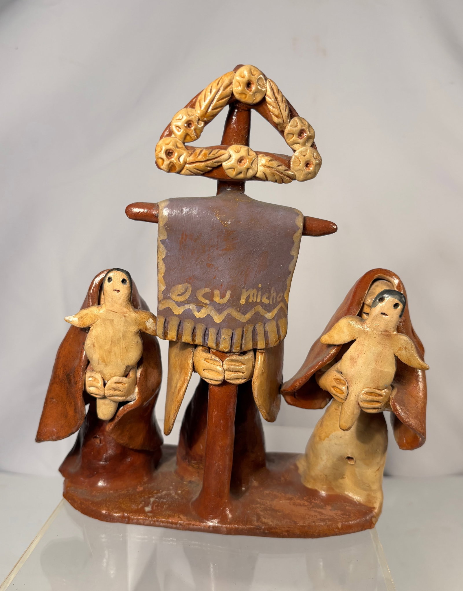 Latin American Folk Art Clay Nativity Scene, Handcrafted (1 of 13)