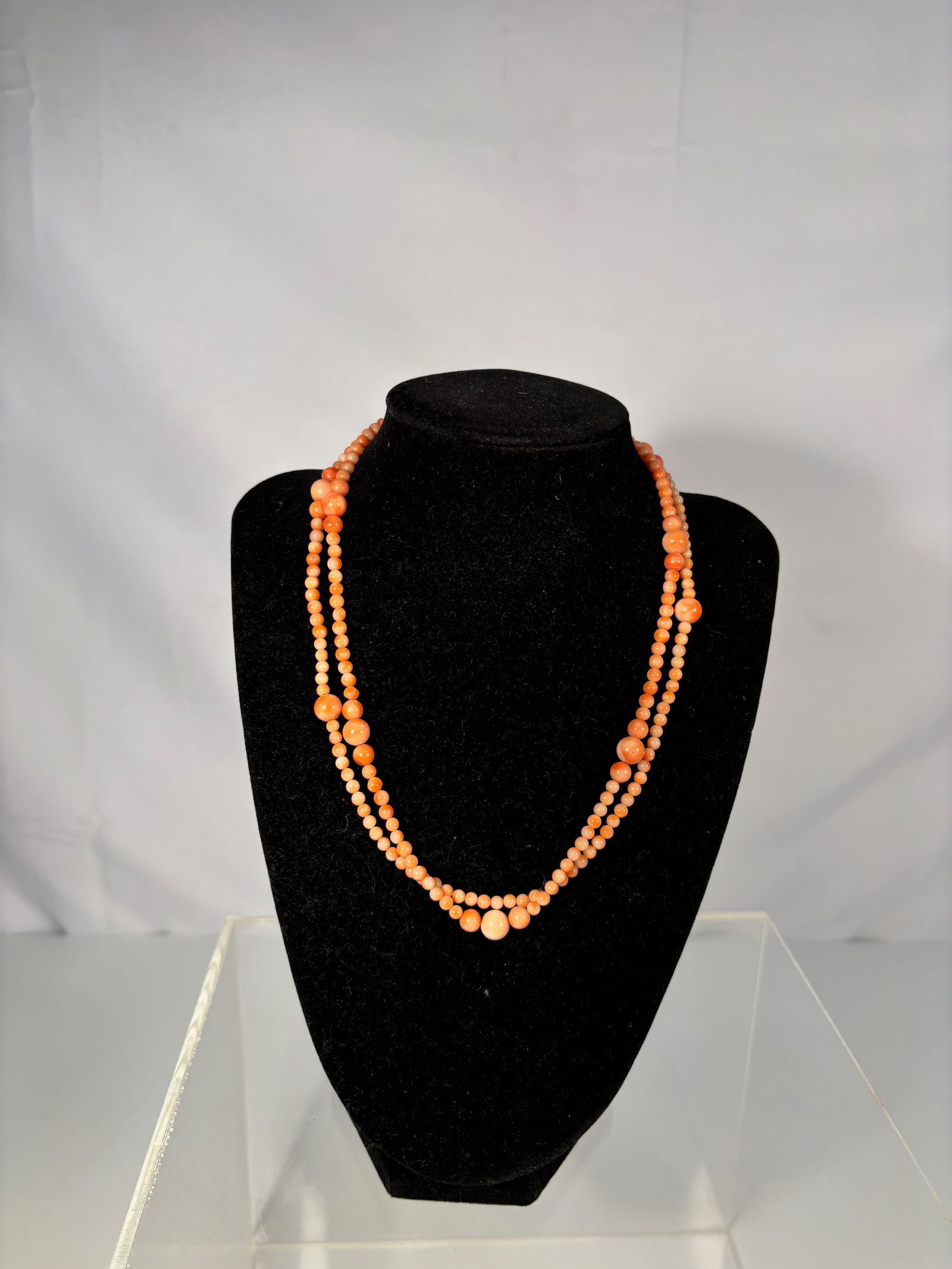 Vintage Natural Coral Bead Necklace, 34 Inches (1 of 5)