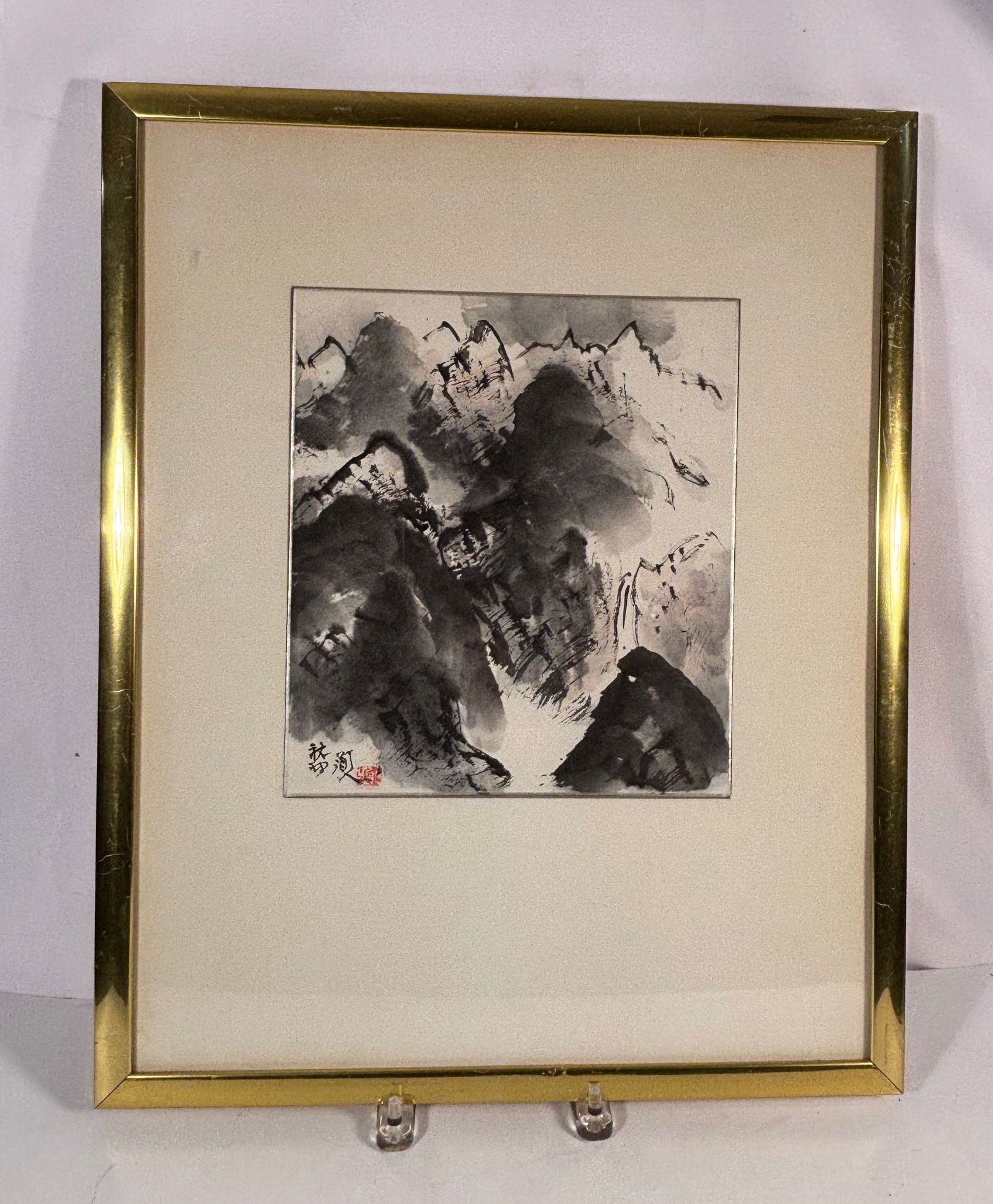 Framed Chinese Ink Landscape Painting, Signed (1 of 6)