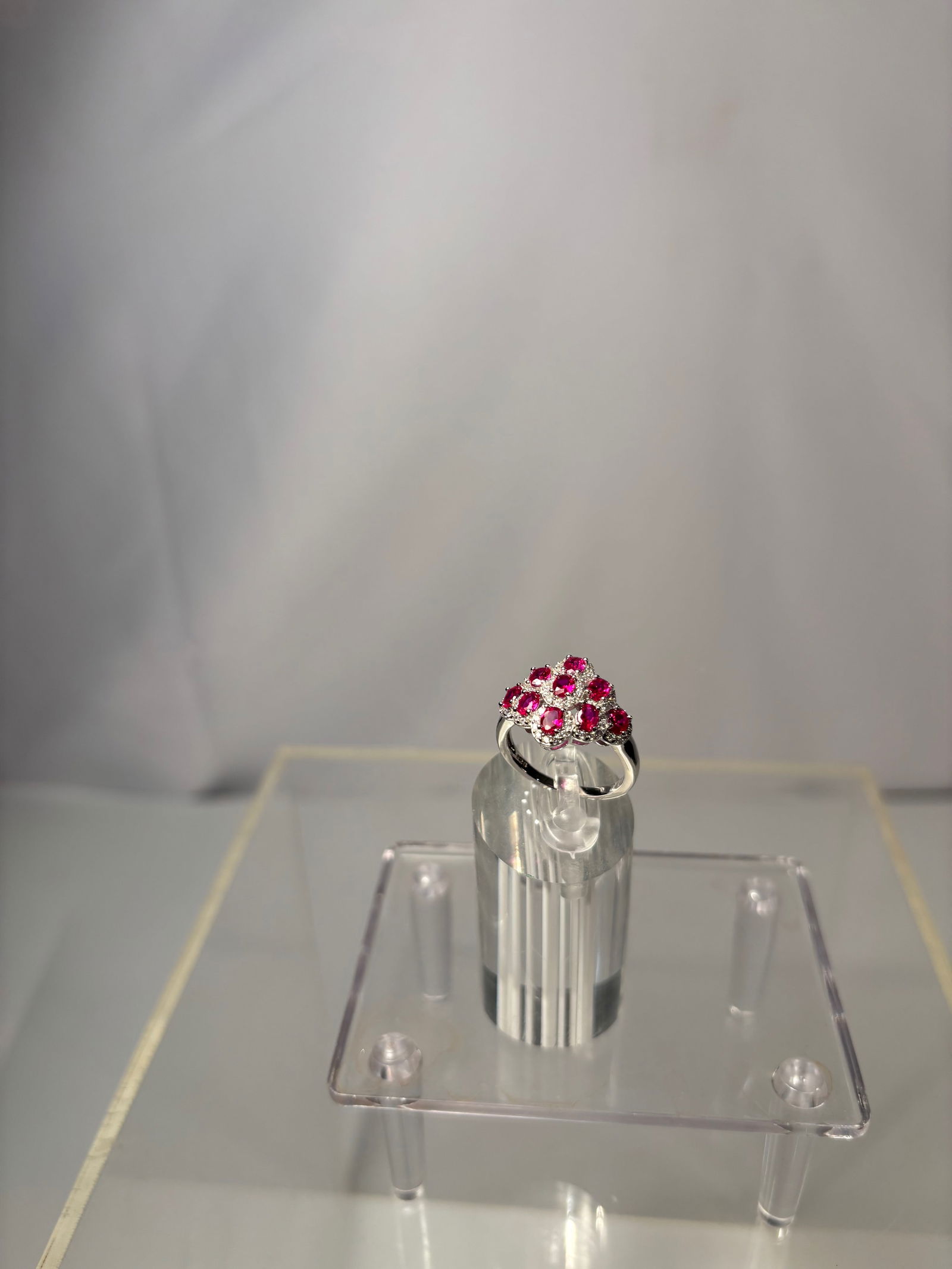 A Sterling Silver (925) Ring with Ruby - 5