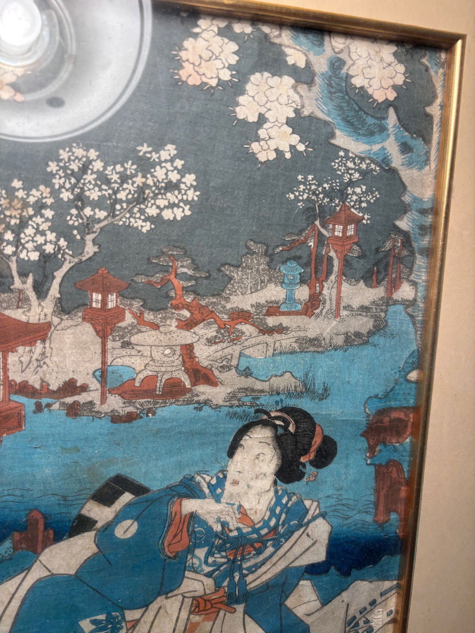 Utagawa Kunisada (Toyokuni III) (1786-1865), ; Seated Woman Under Blossoming Trees (1 of 13)