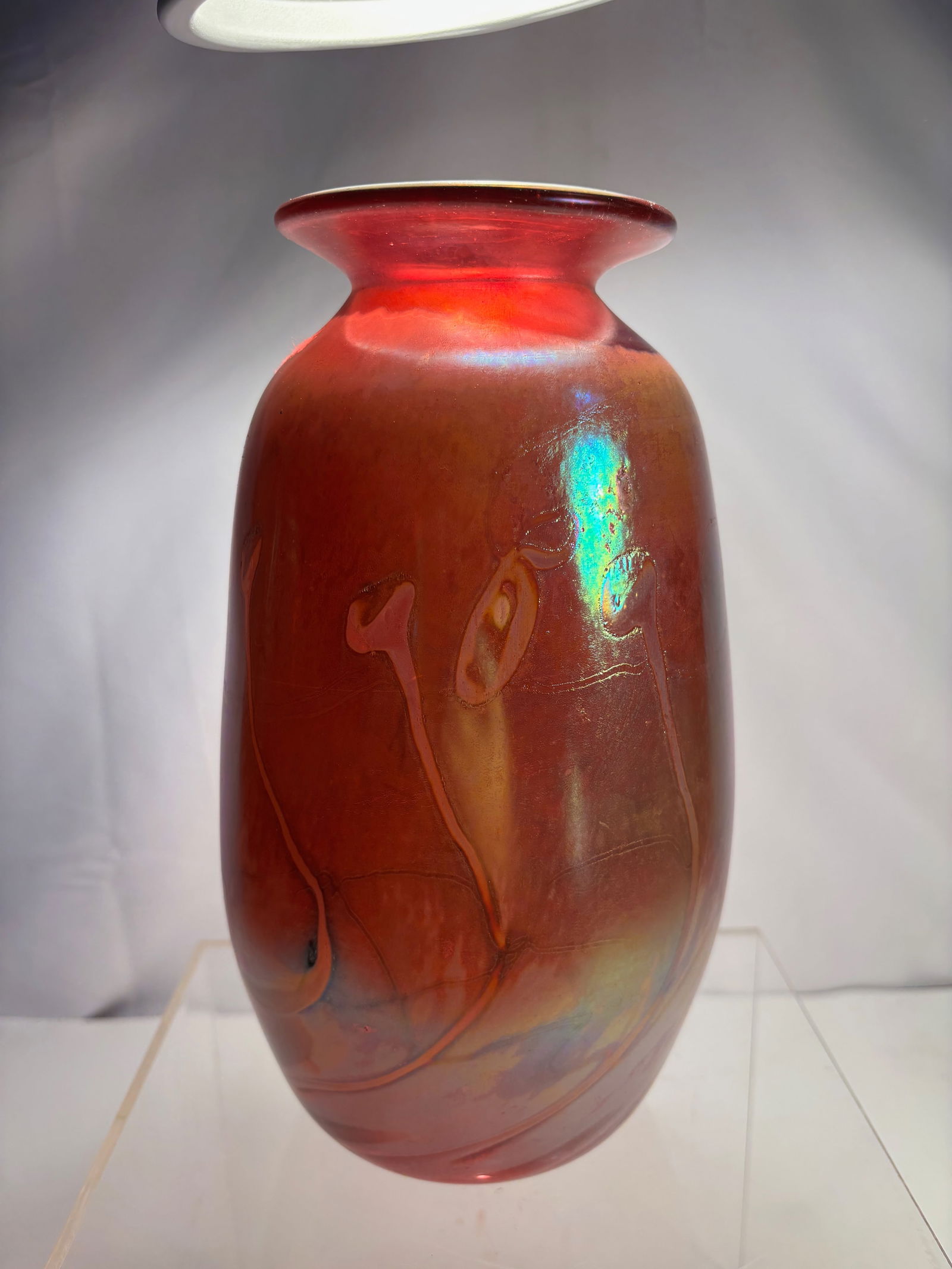 A Signed Iridescent Art Glass Vase, 1994 (1 of 11)