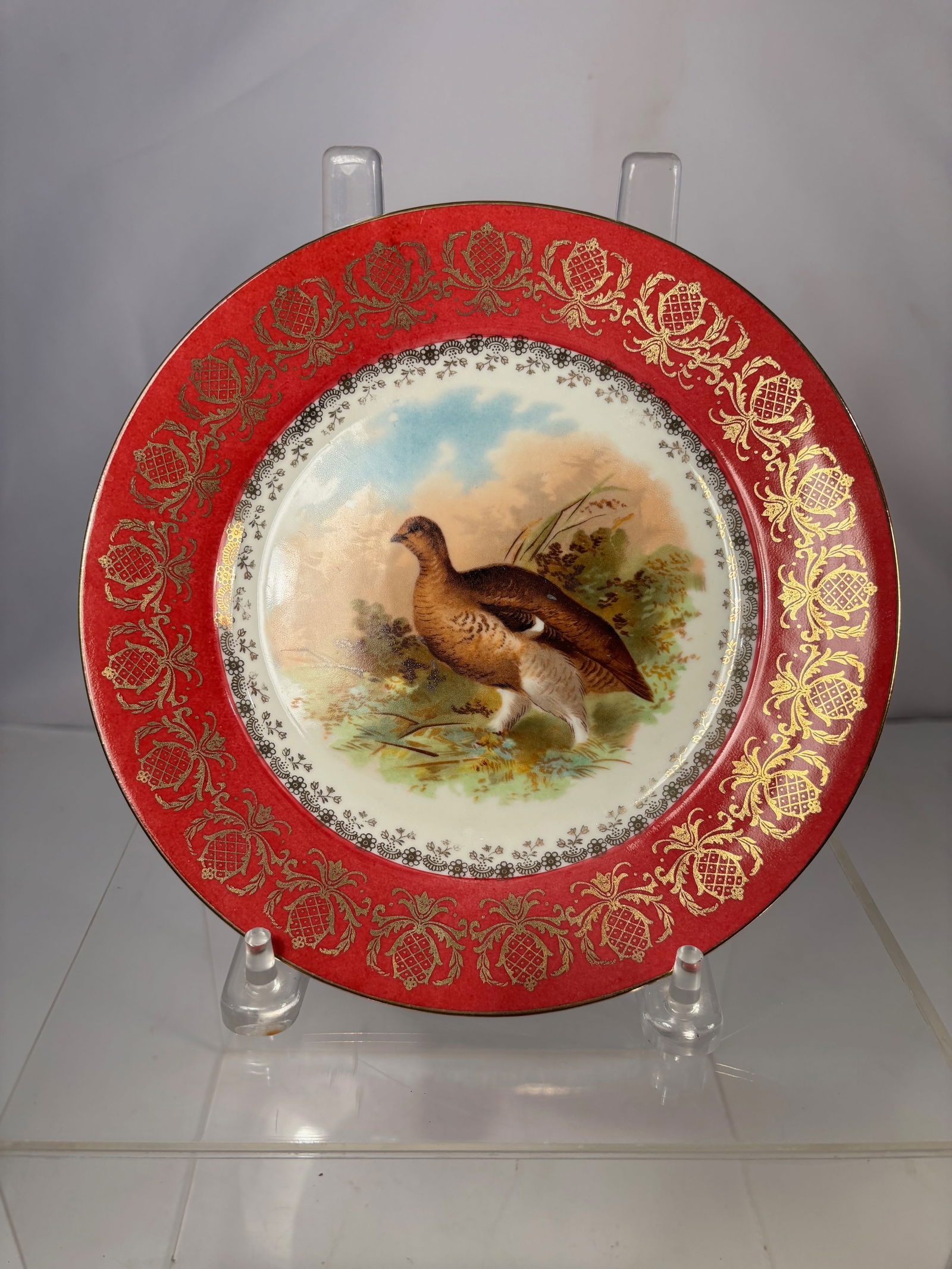 An Austrian Porcelain Cabinet Plate with Hand-Painted Game Bird (1 of 8)