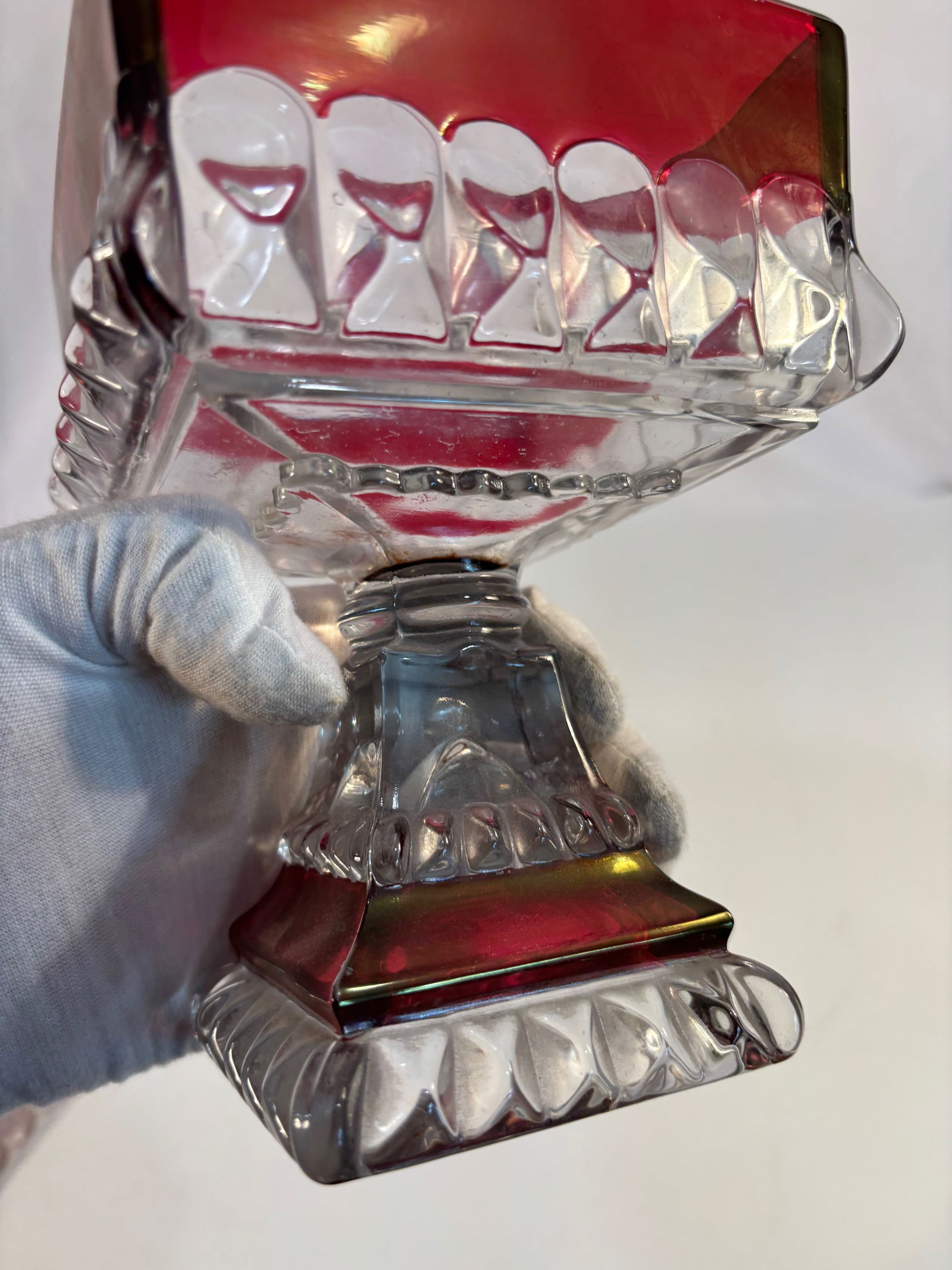 A Ruby Red Cranberry Candy Dish - 6