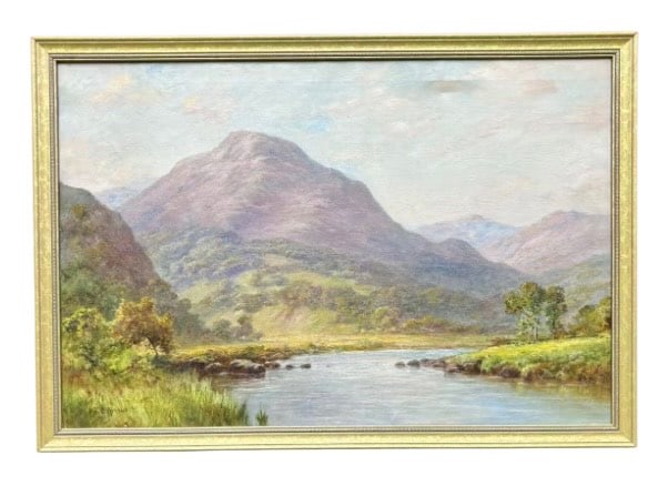 THOMAS EDWARD FRANCIS (British fl. 1899-1912)"Highland River Landscape", Oil on Canvas (1 of 13)