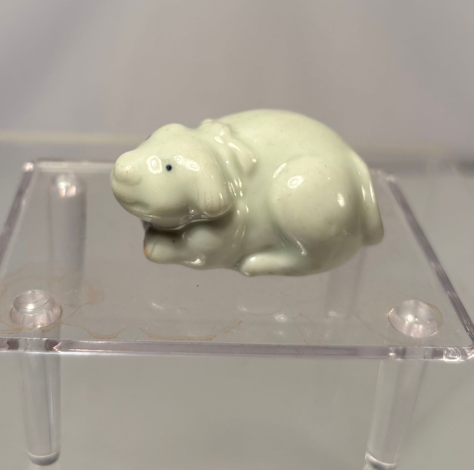 Hirado Porcelain Netsuke of a Shishi (White Lion-Dog), Japan, Meiji Period (1 of 6)