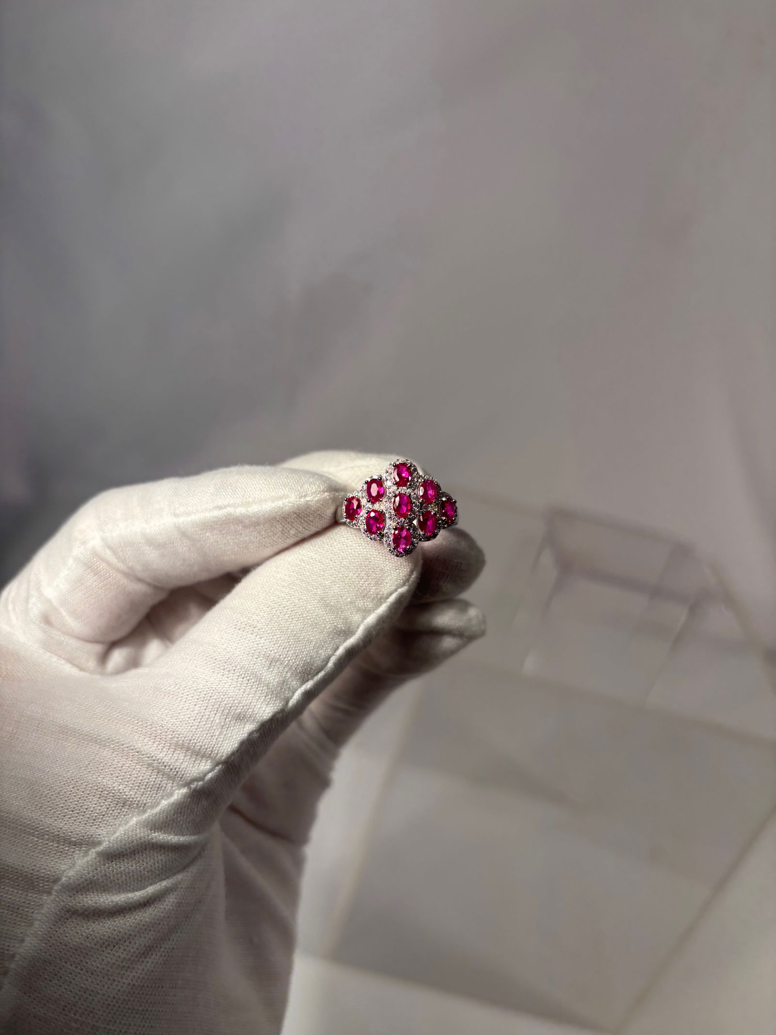 A Sterling Silver (925) Ring with Ruby - 2