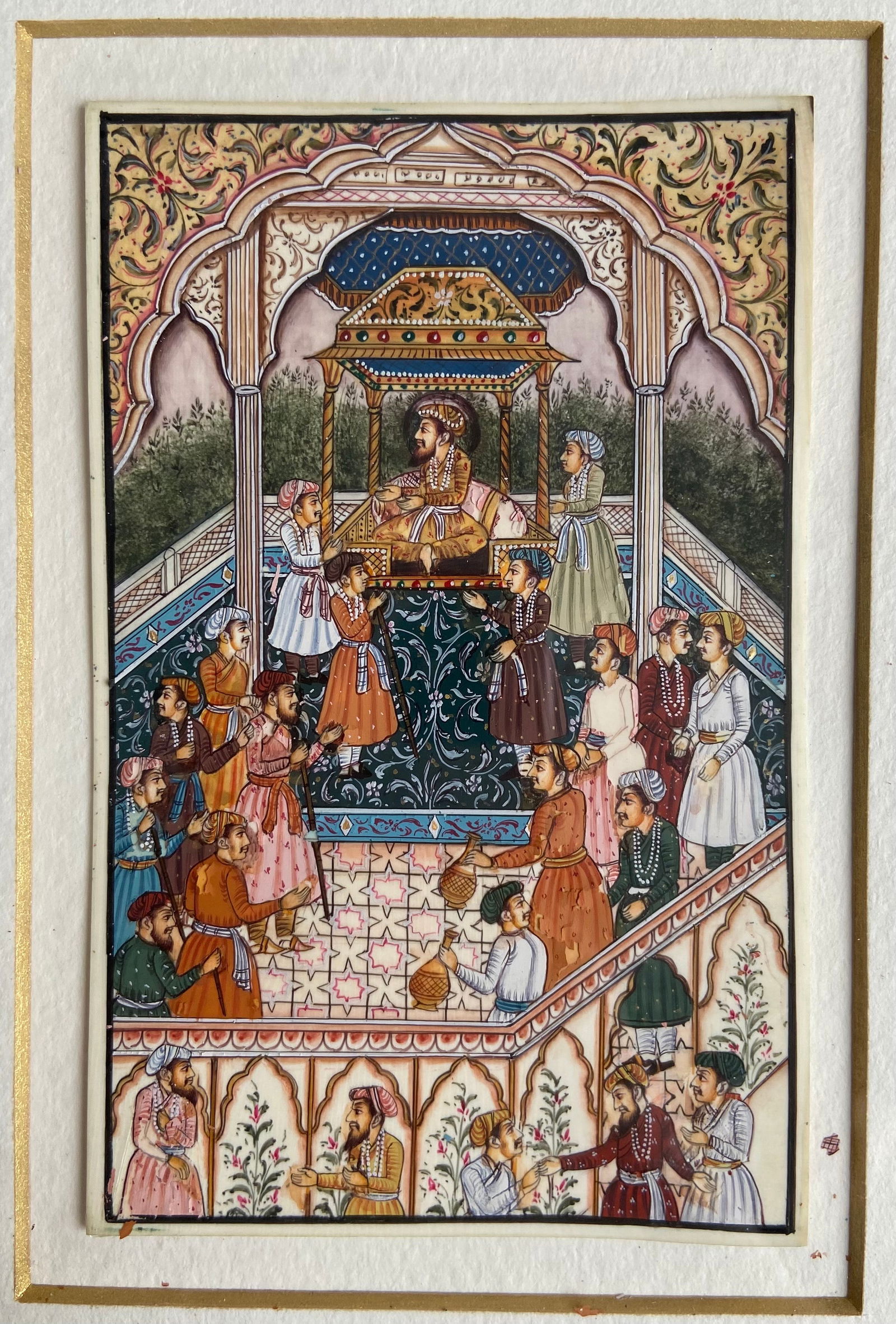 Indian Royal Mughal Court Miniature Hand-Painted Painting (1 of 12)