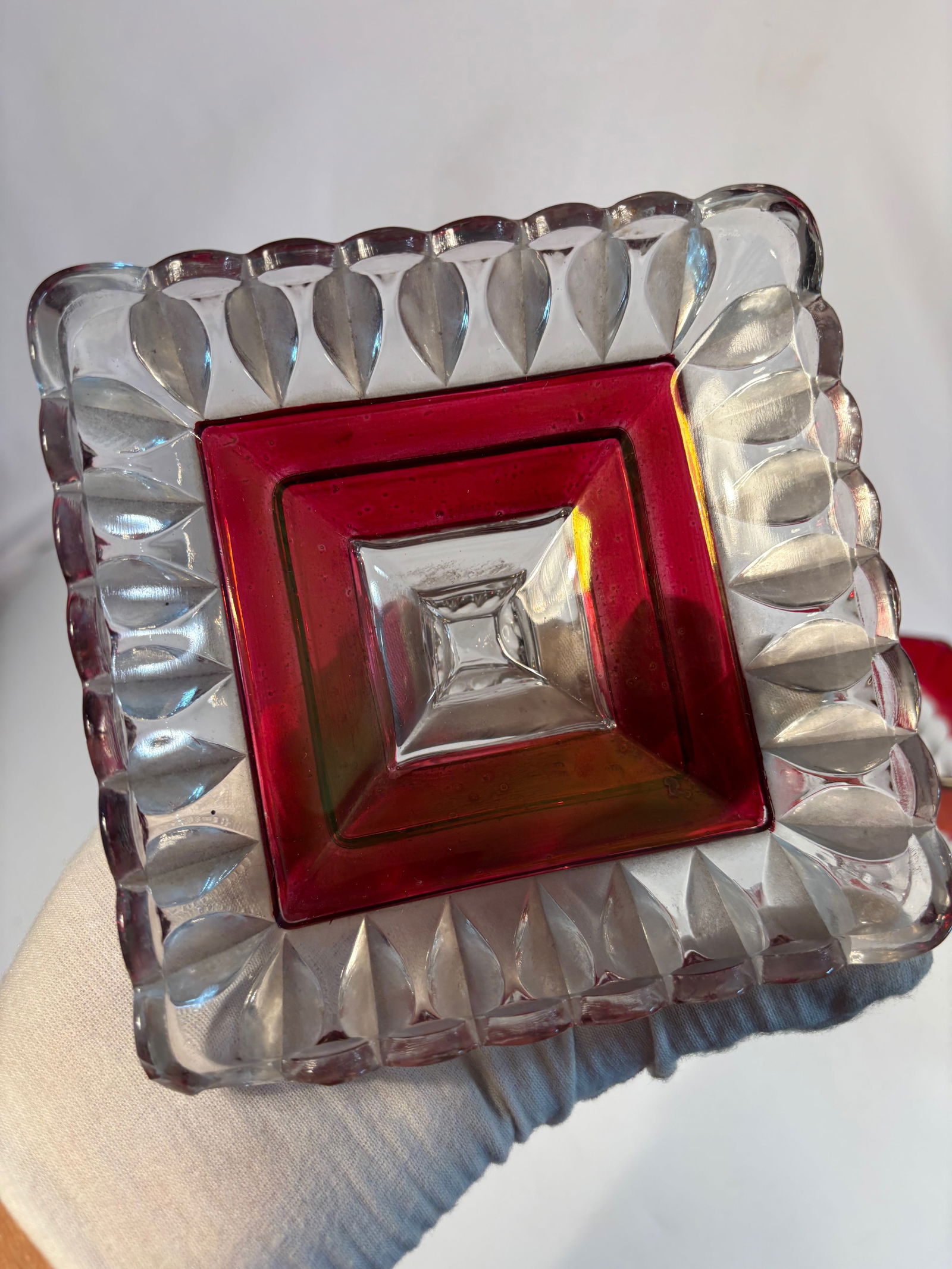A Ruby Red Cranberry Candy Dish - 2