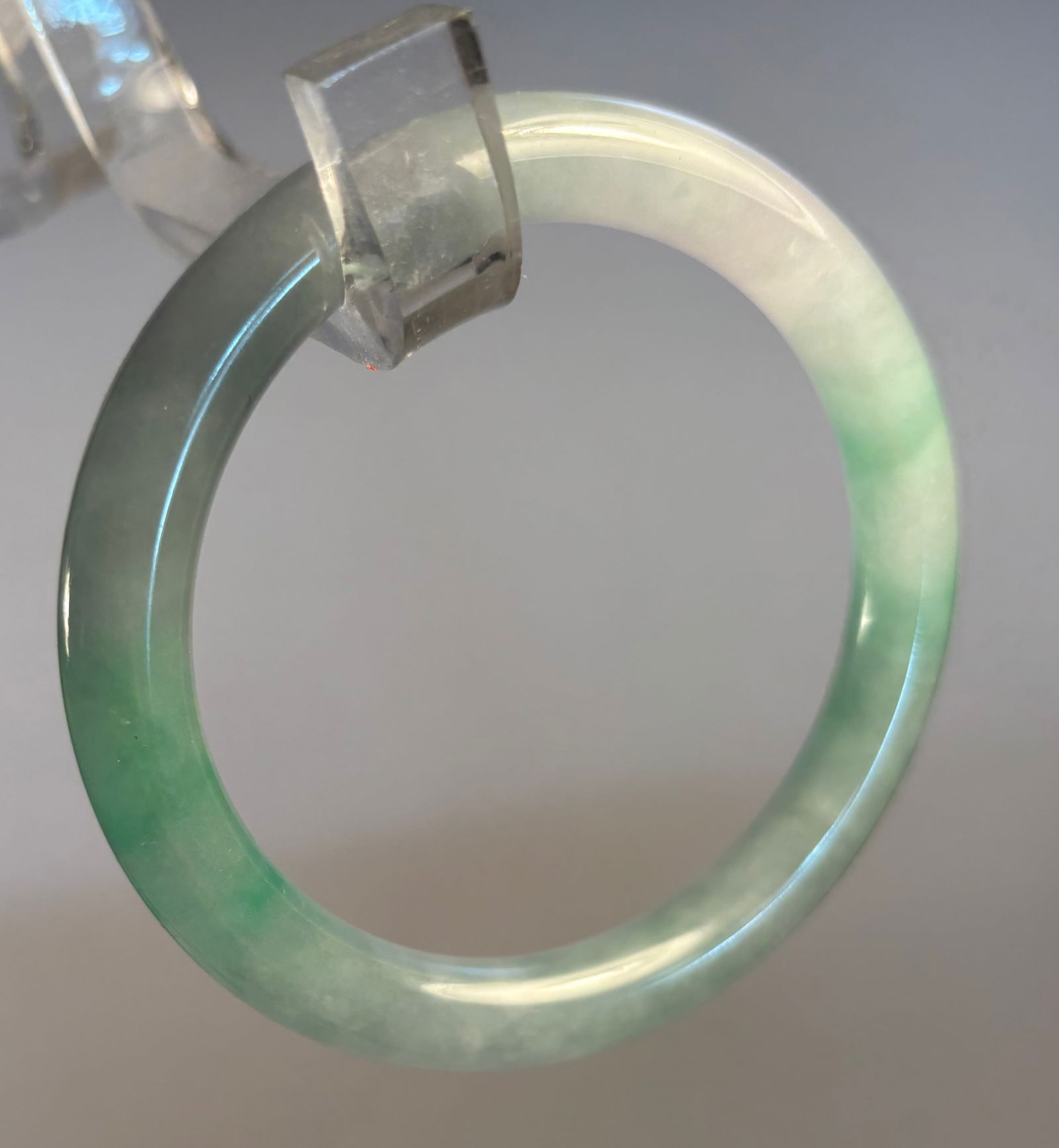A Chinese jadited round solid bangle - 2