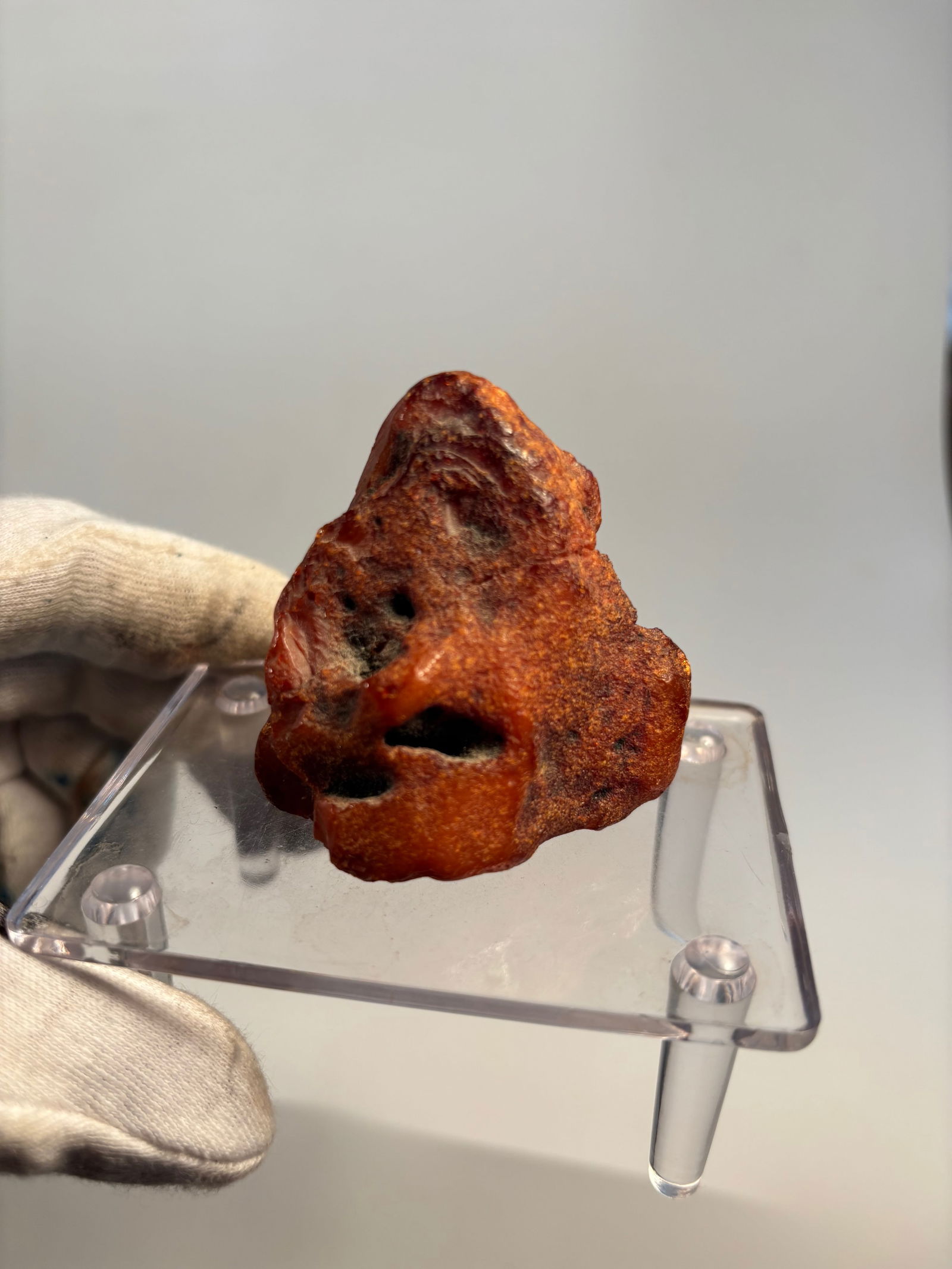 A Chinese raw natural amber statue (1 of 5)