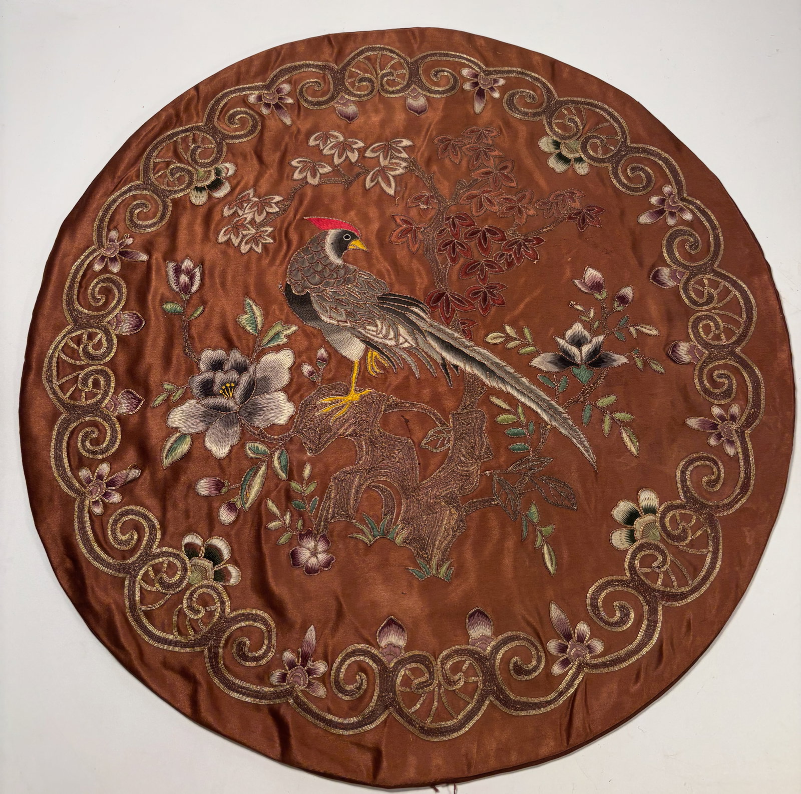 A Chinese embroidered silk roundel (1 of 11)