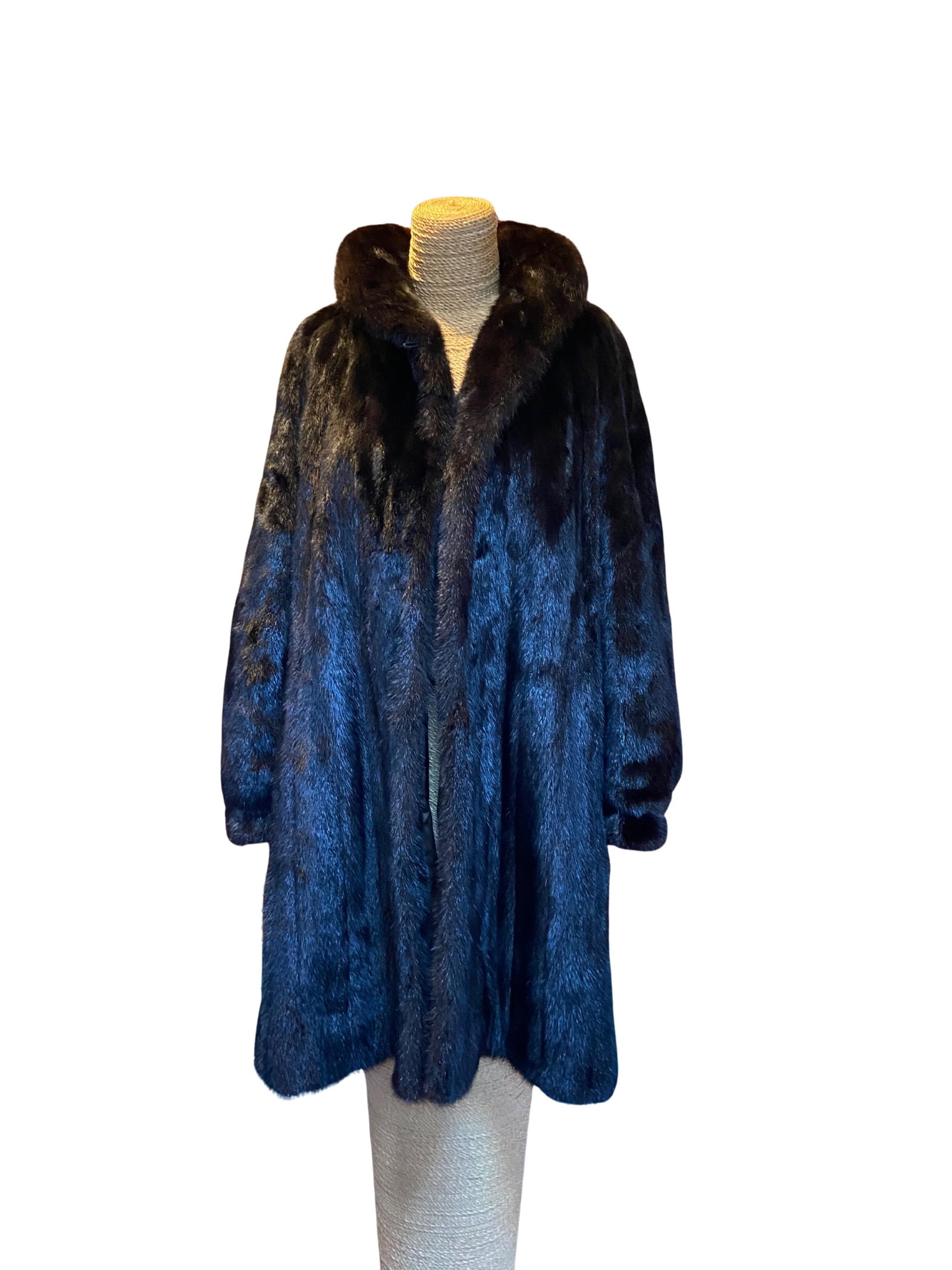 Full-Length Mink Fur Coat with Shawl Collar (1 of 6)