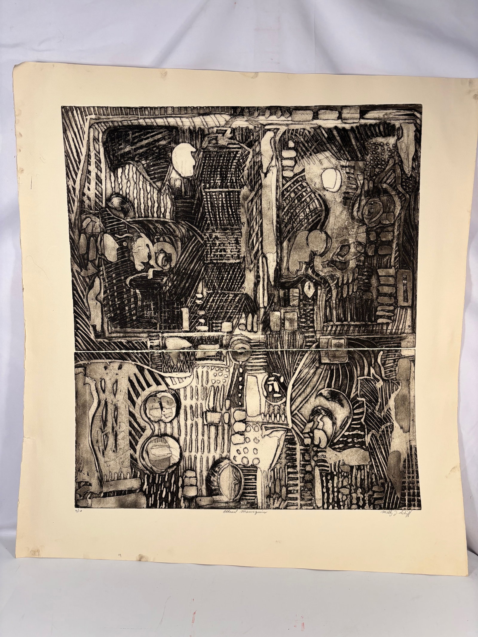 Molly J. Schiff (1927–2018), Abstract Composition (Woodcut Print), Limited Edition 9/10 (1 of 9)