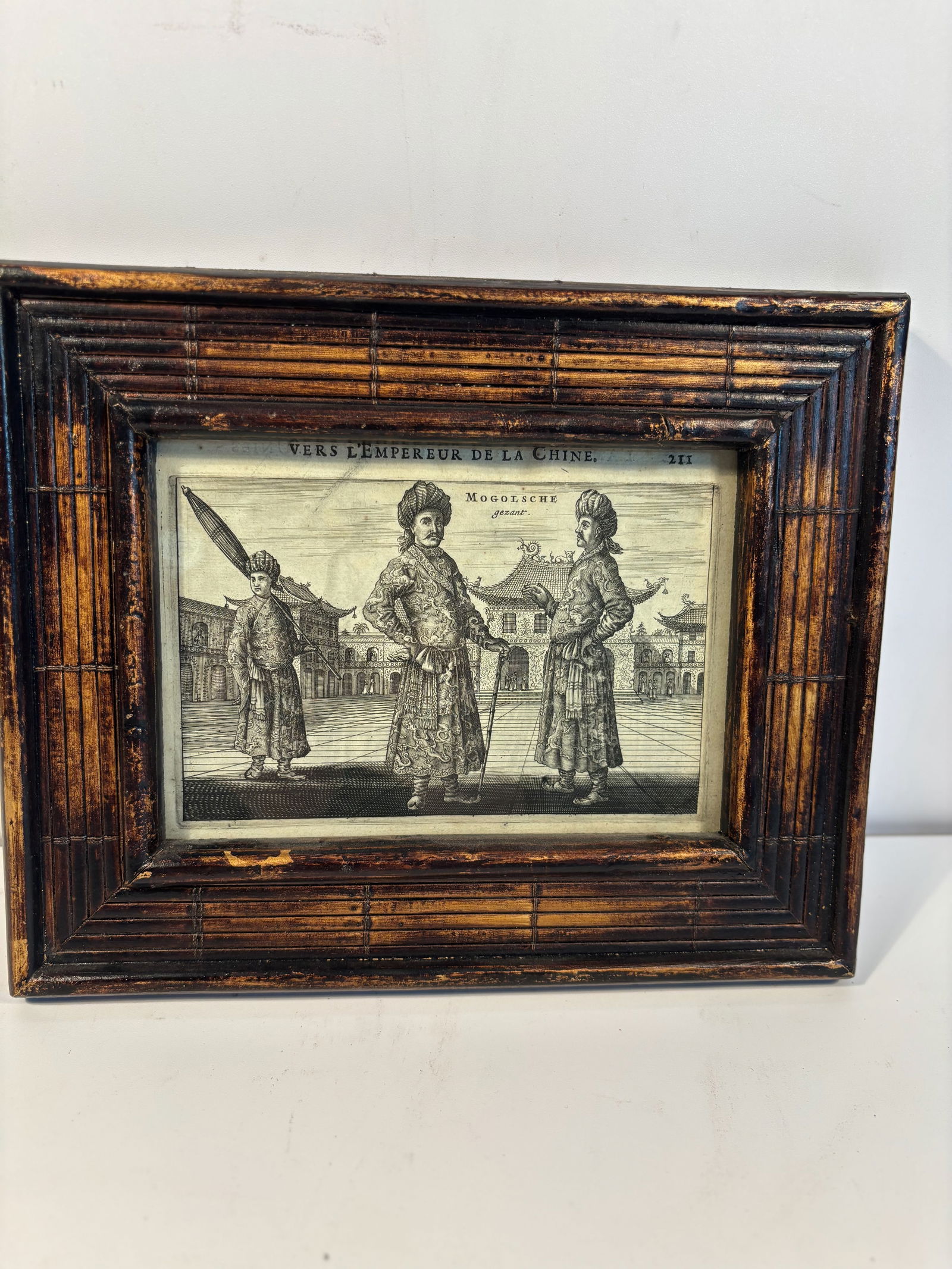 A copperplate engraving titled "Mogolsche Gezant" by Jacob Meurs(1620-1680) (1 of 8)