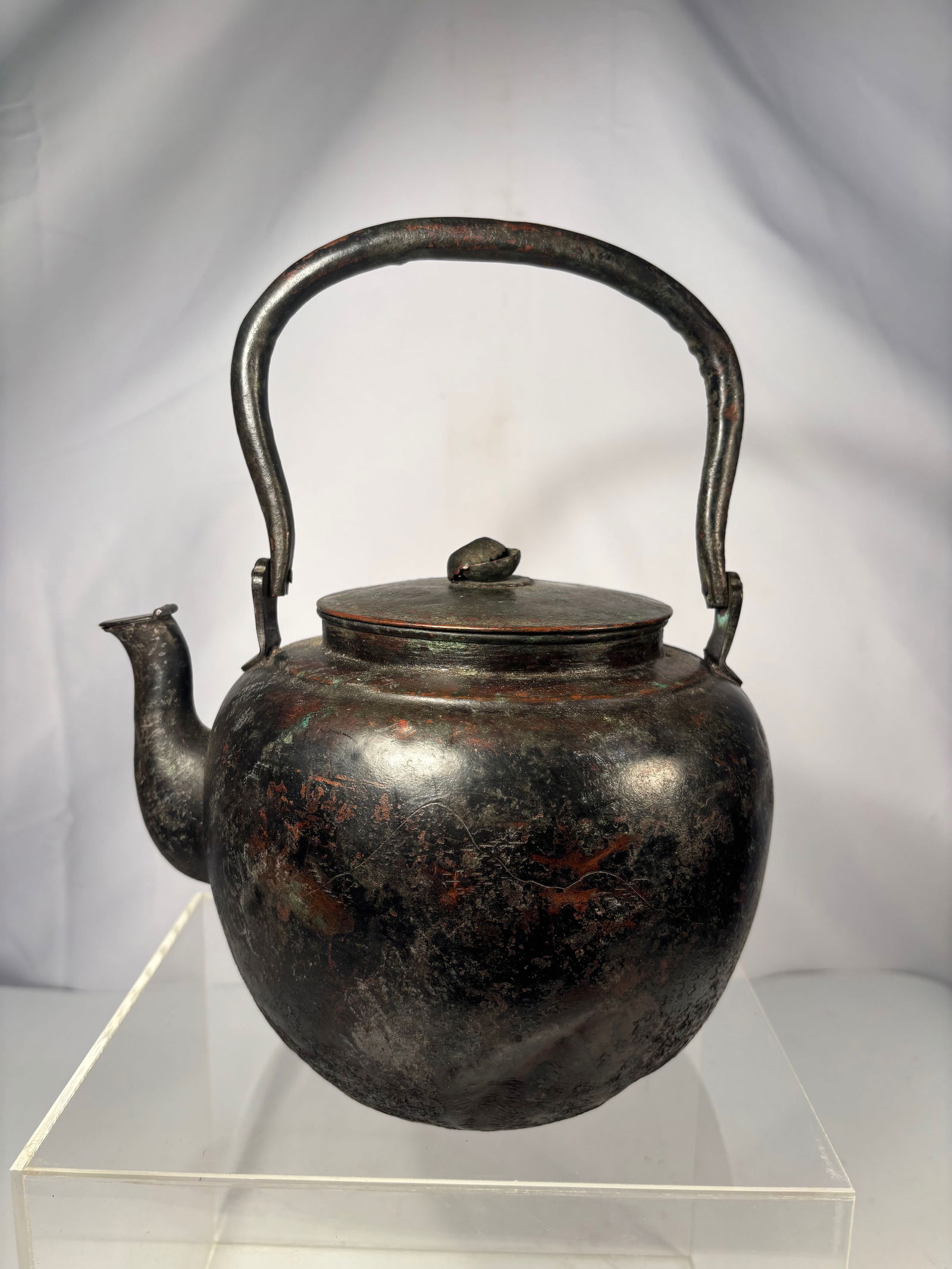 A Japanese Hand-Hammered Copper Yakan (Kettle), 8.5 in. Diameter (1 of 18)