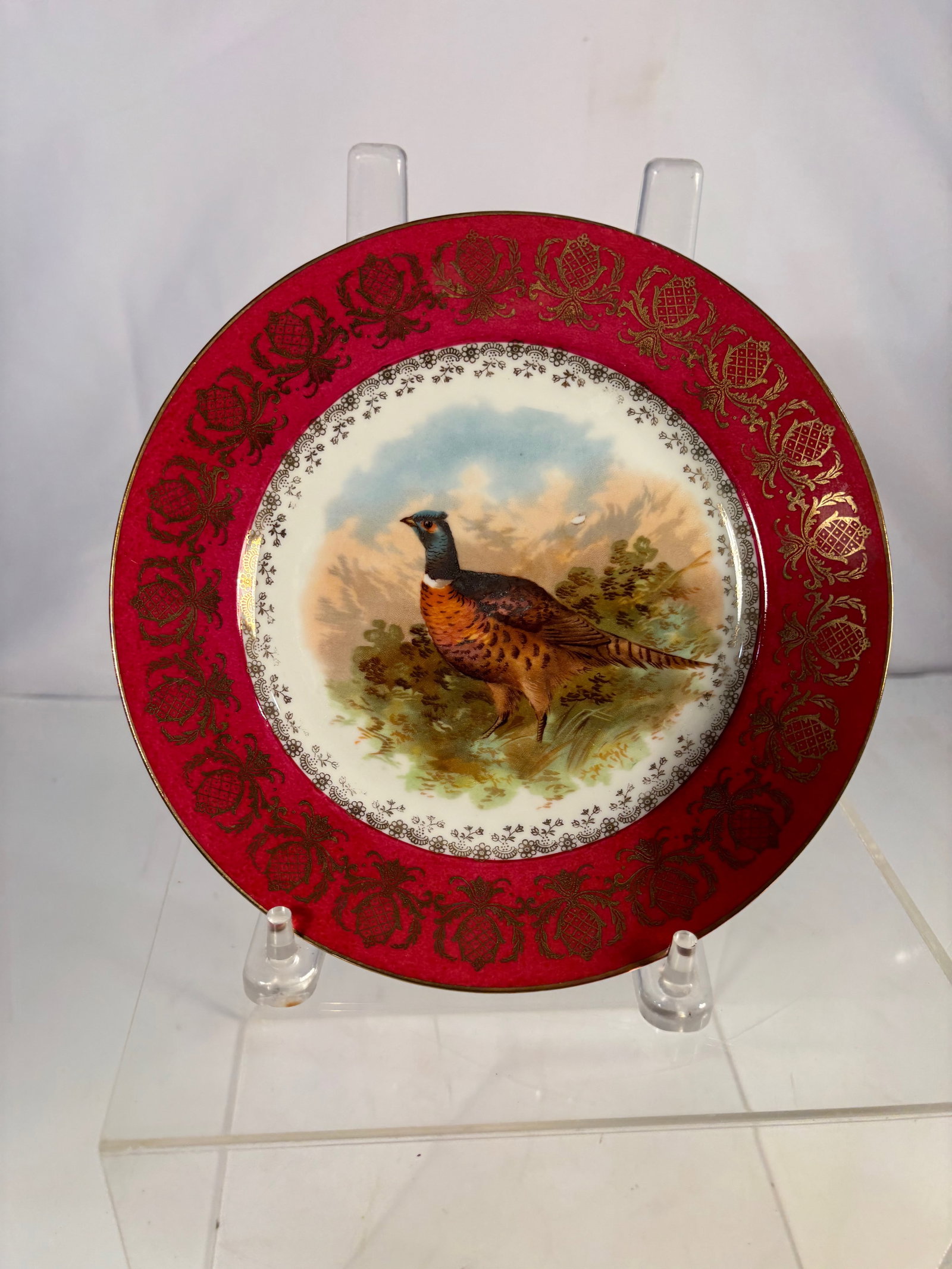 An Austrian Porcelain Cabinet Plate with Hand-Painted Game Bird (1 of 6)