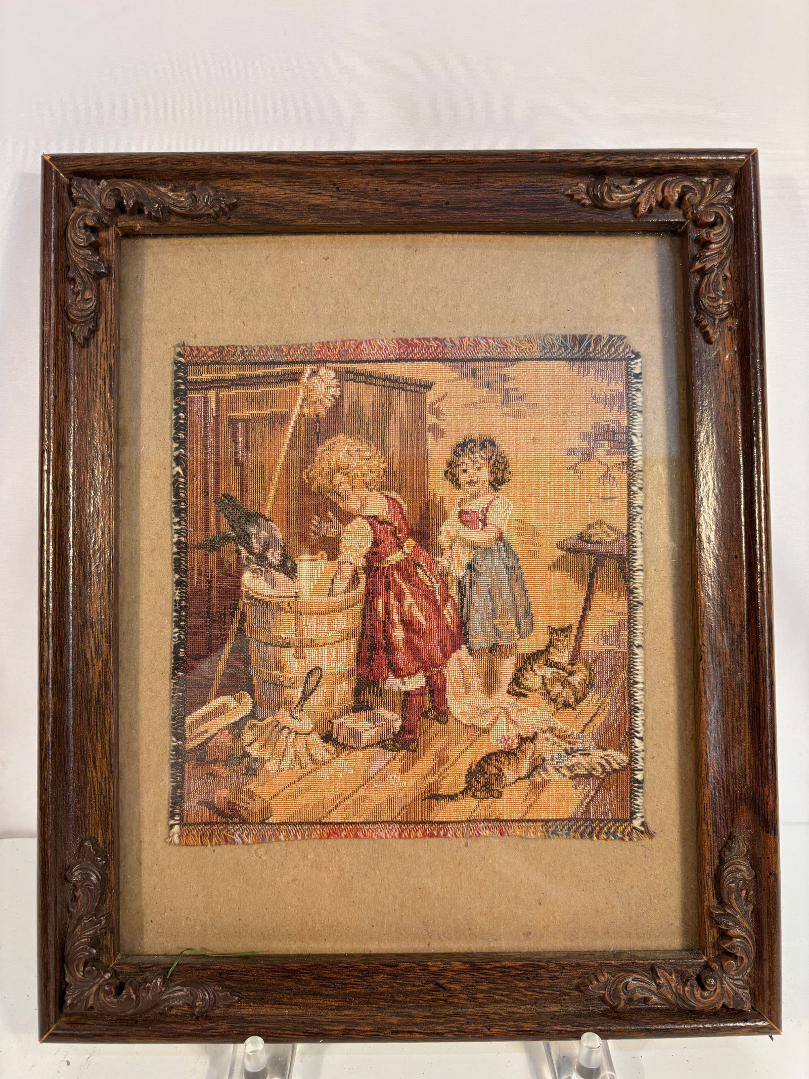 An European Needlepoint Tapestry “Children at the Wash Tub??, circa 1900–1930 (1 of 7)