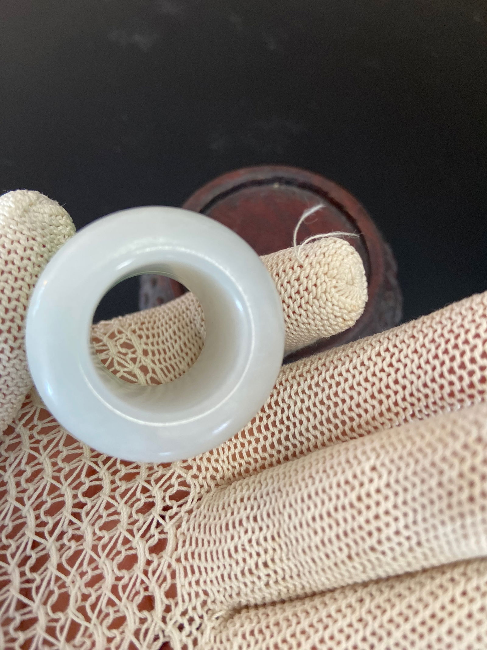 A Chinese jadeite archer ring - 7