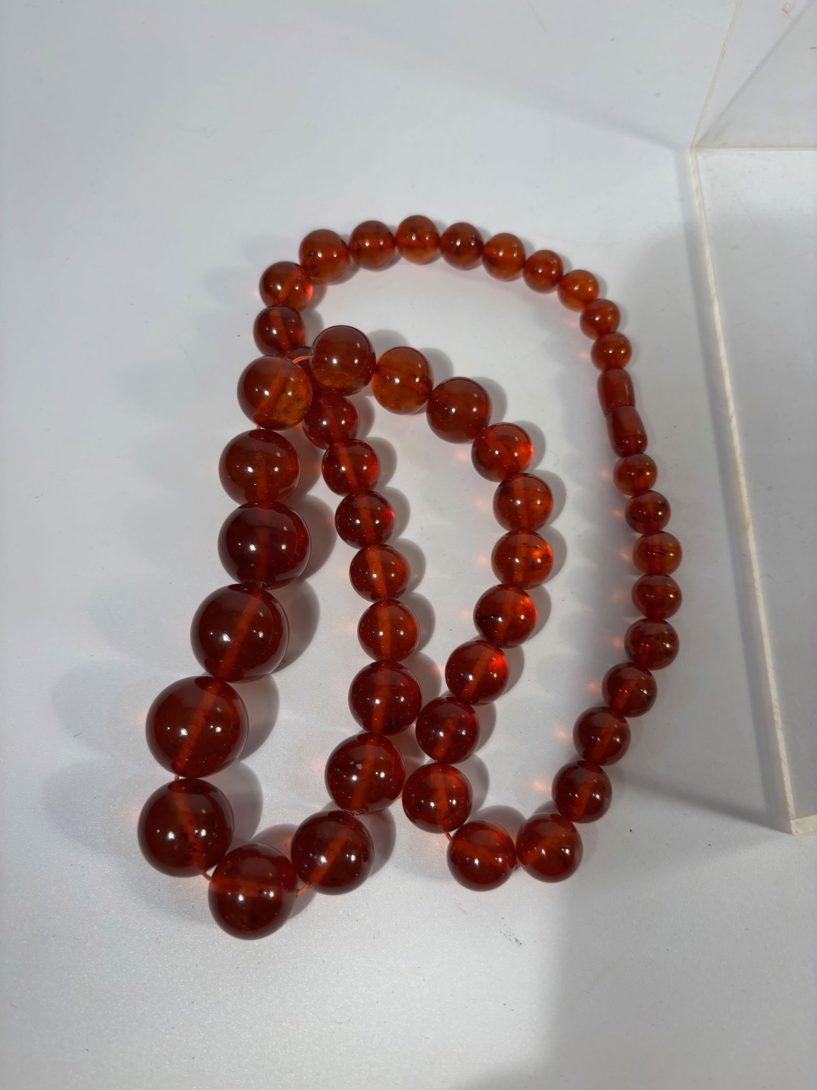 An Amber Translucent Bead Necklace - 6
