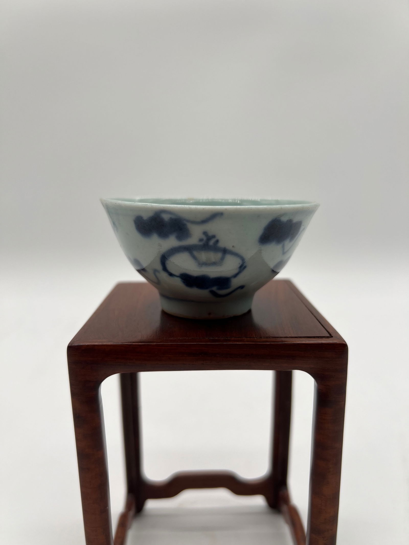 A Chinese blue and white with underglaze red porcelain cup (1 of 10)