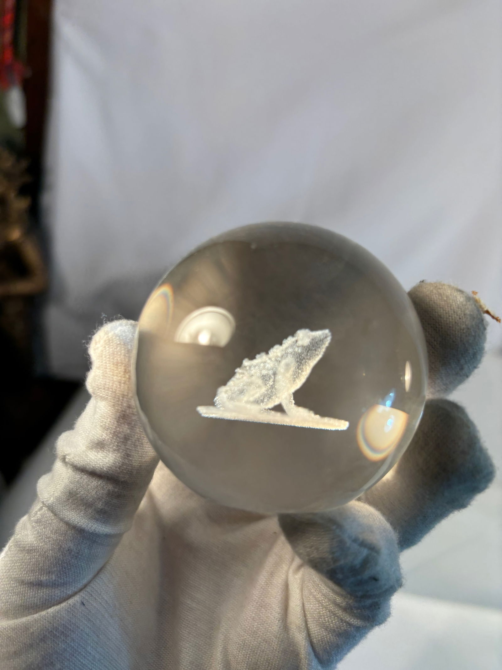 Crystal Glass Paperweight with 3D Laser-Etched Frog (1 of 8)