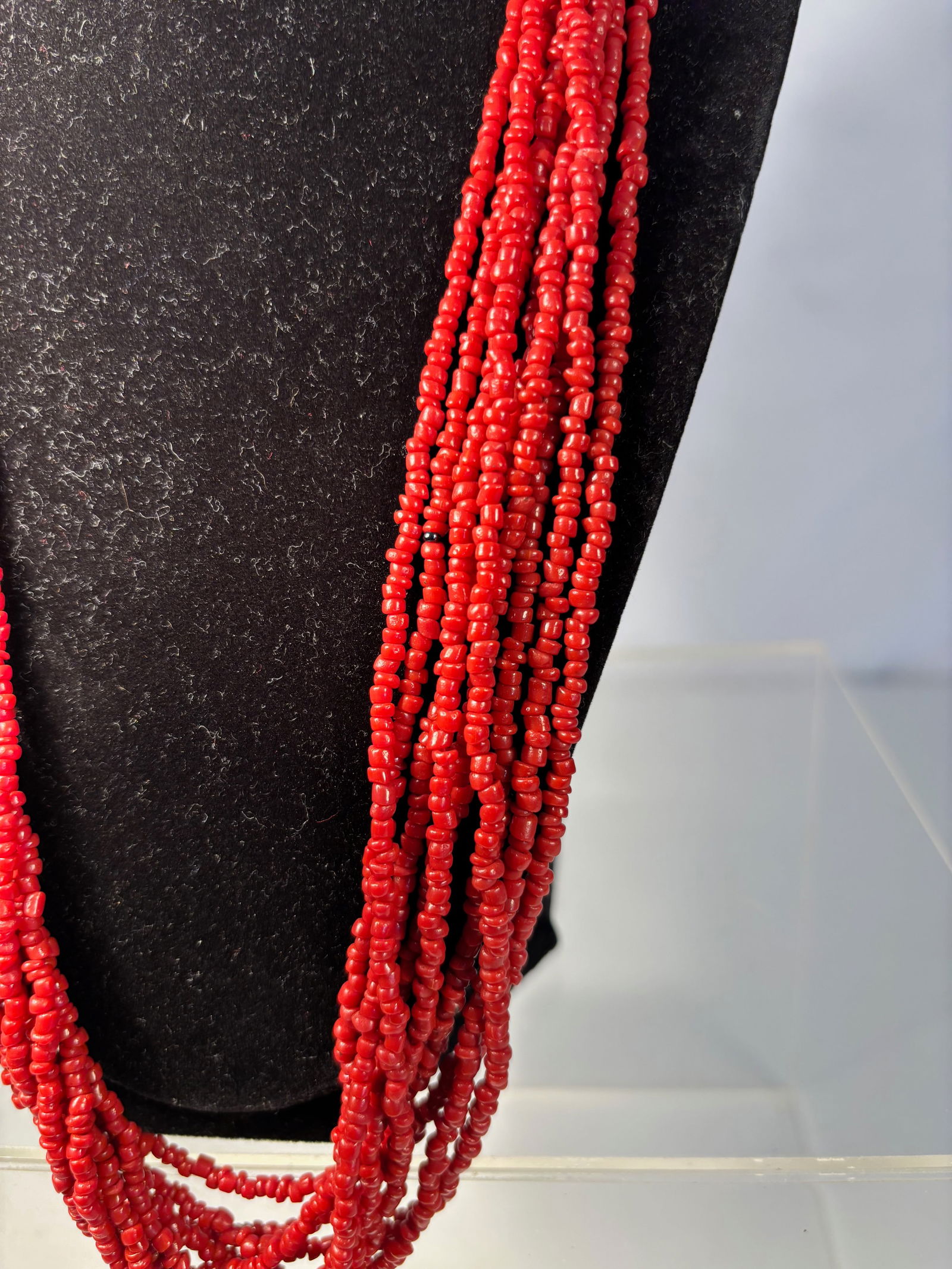 Nine-Strand Coral like Bead Necklace (1 of 4)