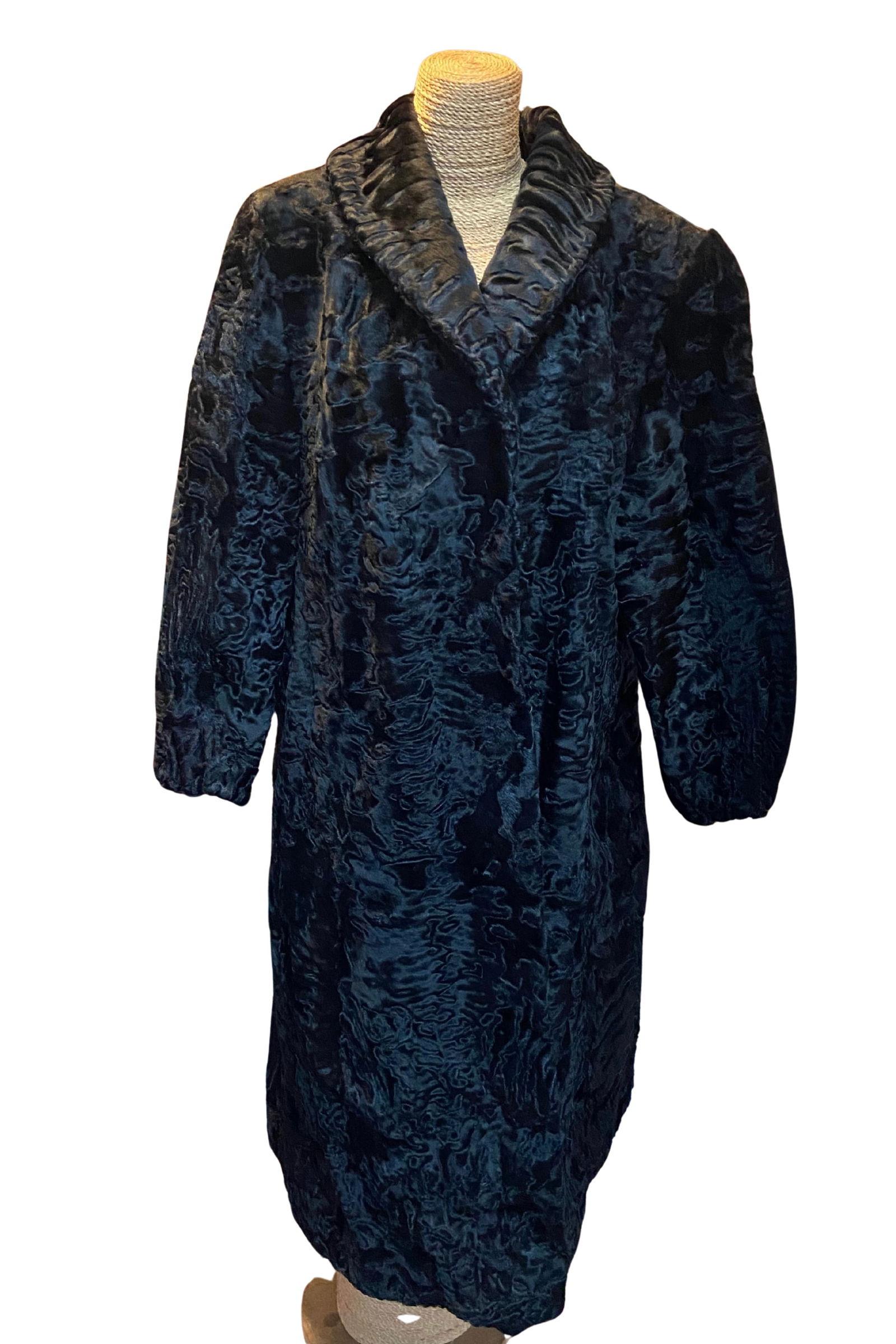 A Persian Lamb (Karakul) Fur Coat with Shawl Collar (1 of 7)