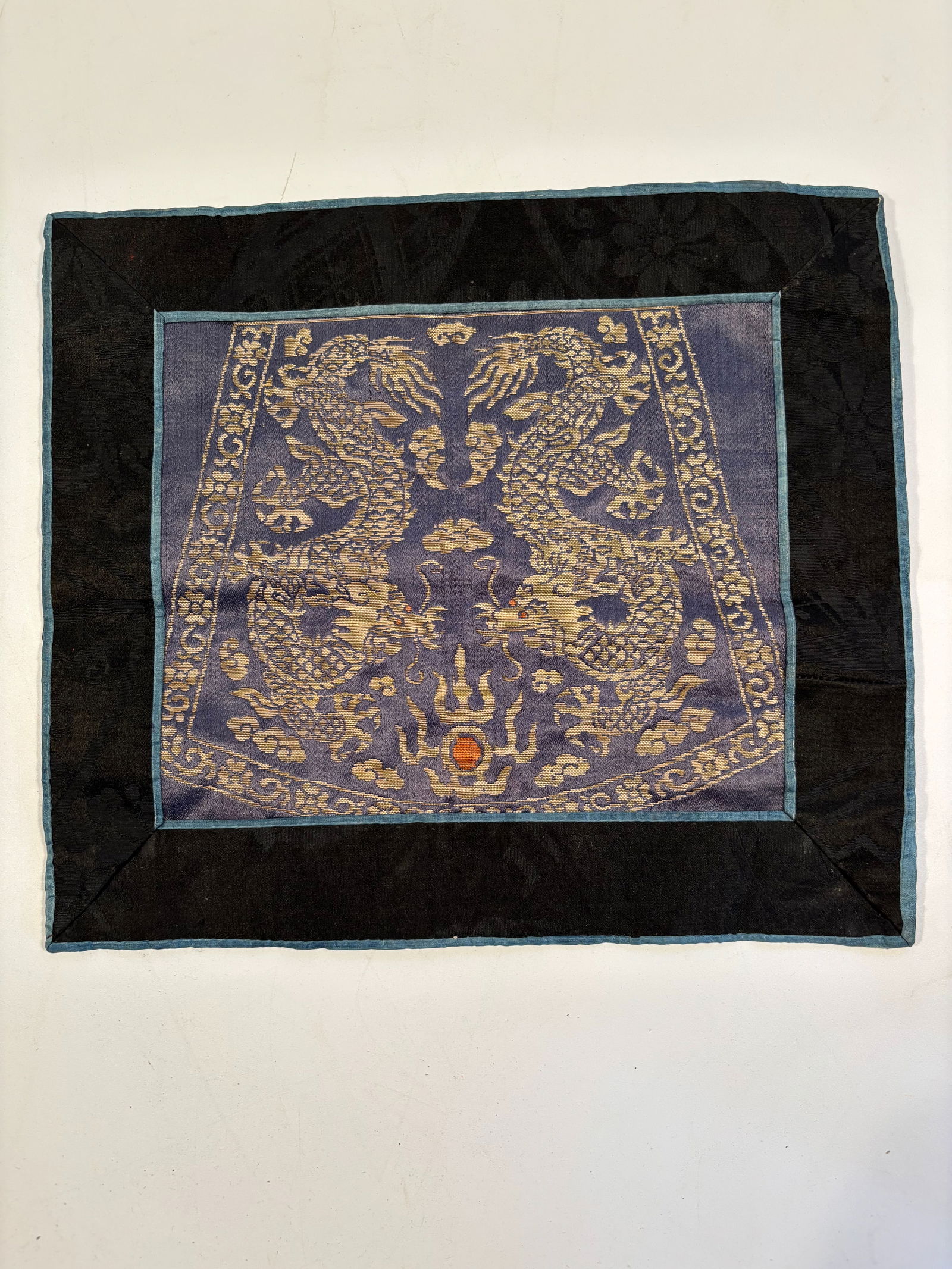 A Chinese woven silk dragon panel (1 of 6)