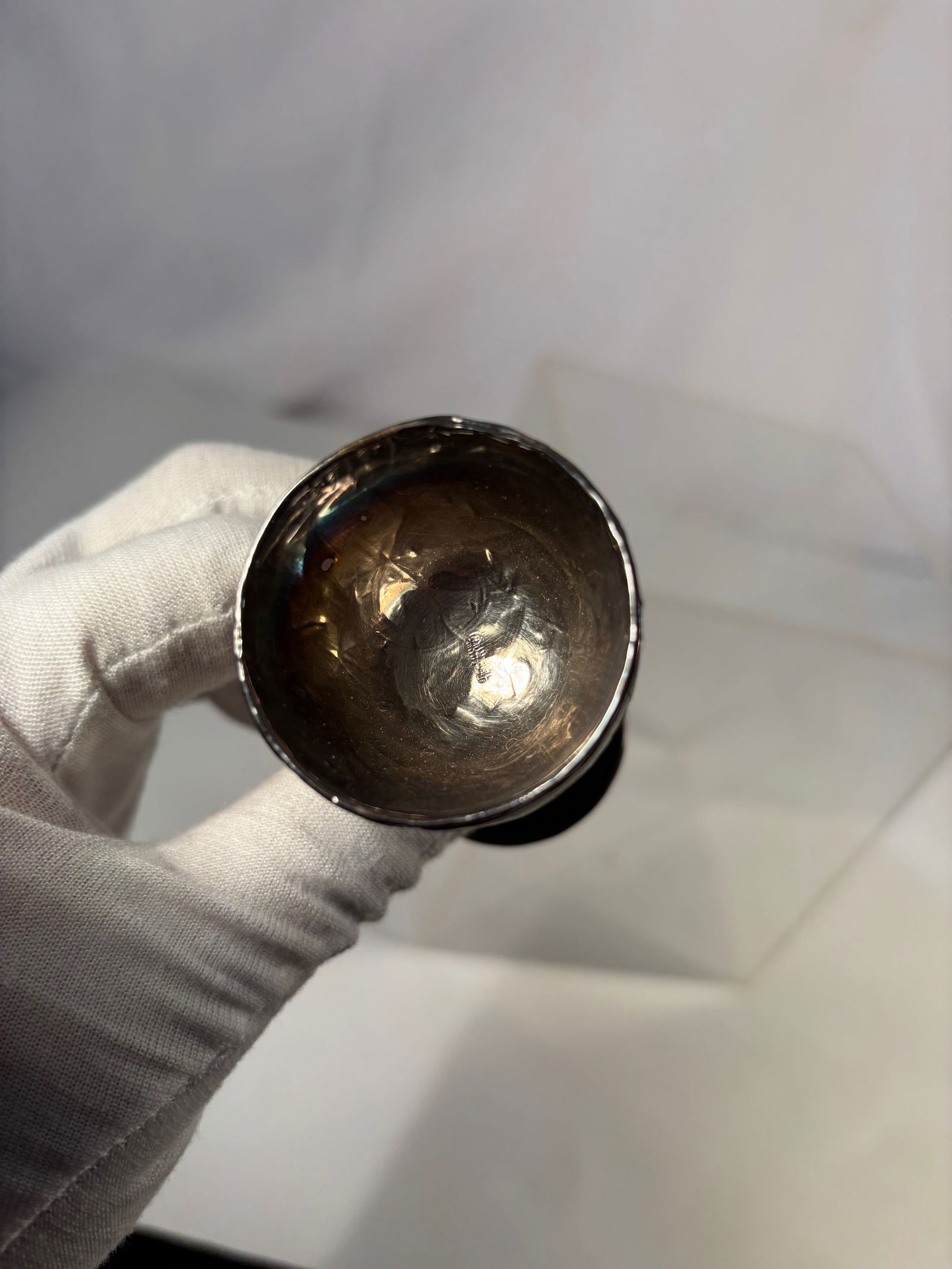 Chinese Silver-Mounted Coconut Shell Goblet with Silver-Lined Interior - 3