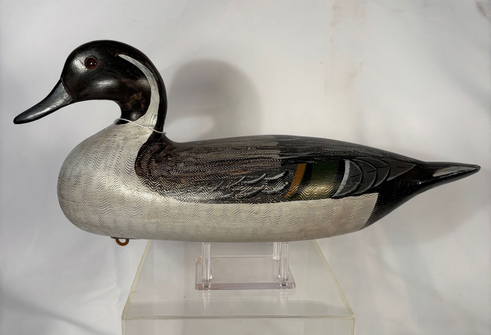 Illinois River Style Weight Pintail Drake Duck Decoy, Signed “Henri Perdew (1 of 9)