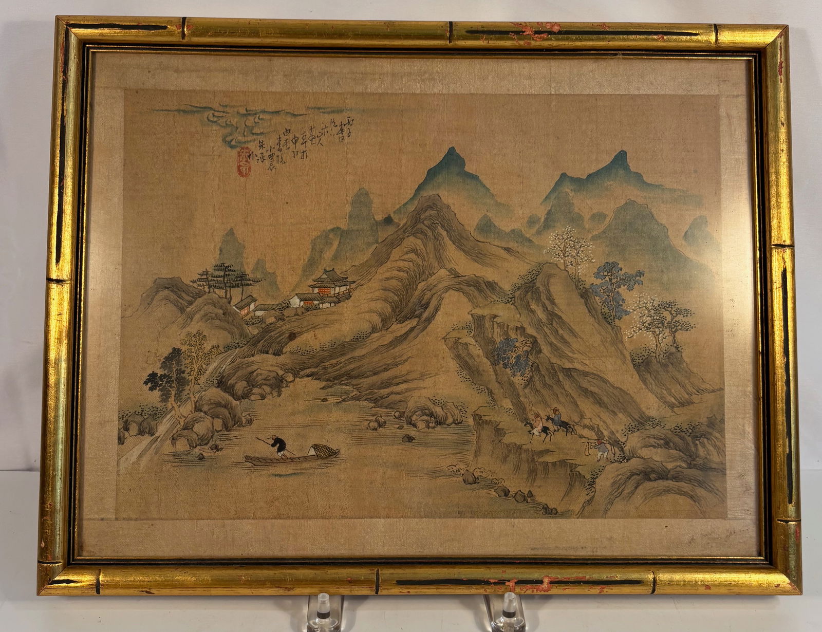 Zhu Cheng (1833–1902), Chinese Landscape Painting, Ink and Color on Silk, Late Qing Dynasty (1 of 8)