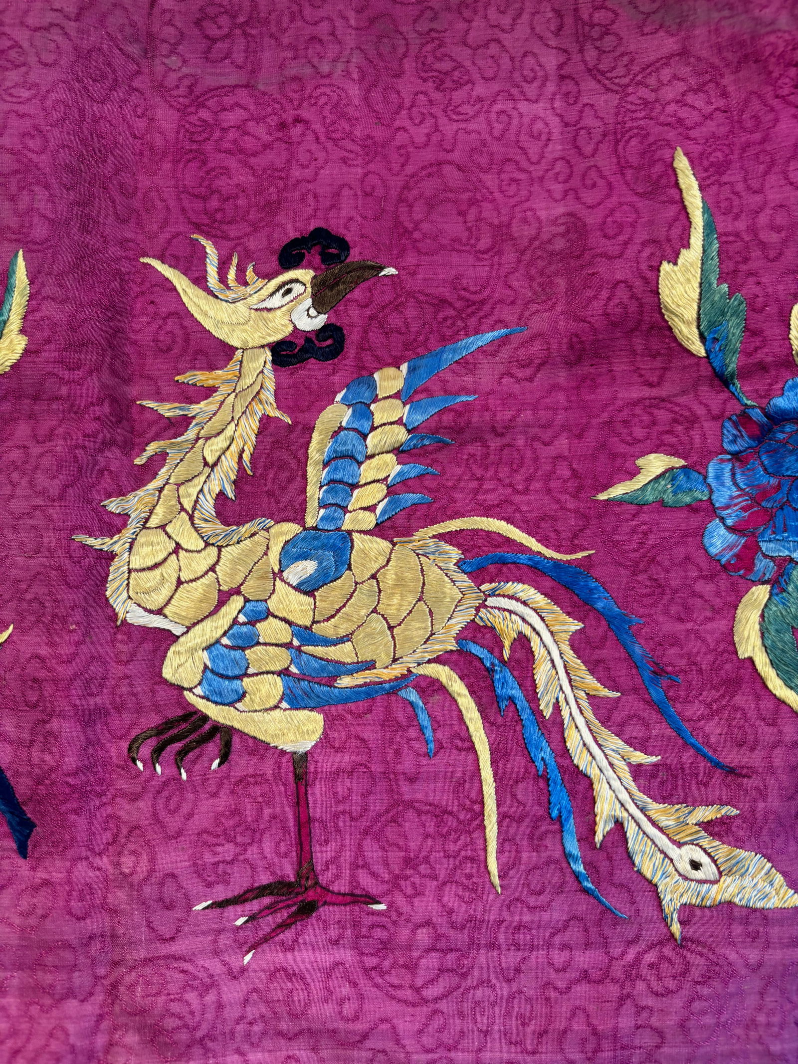 A Chinese silk embroidered panel - 7