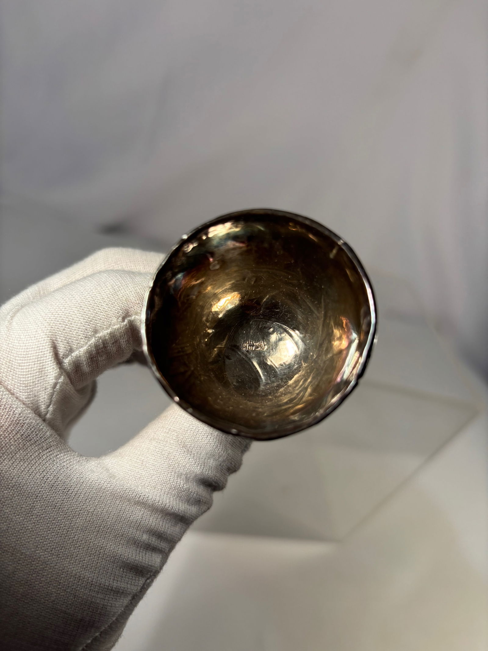 Chinese Silver-Mounted Coconut Shell Goblet with Silver-Lined Interior - 4