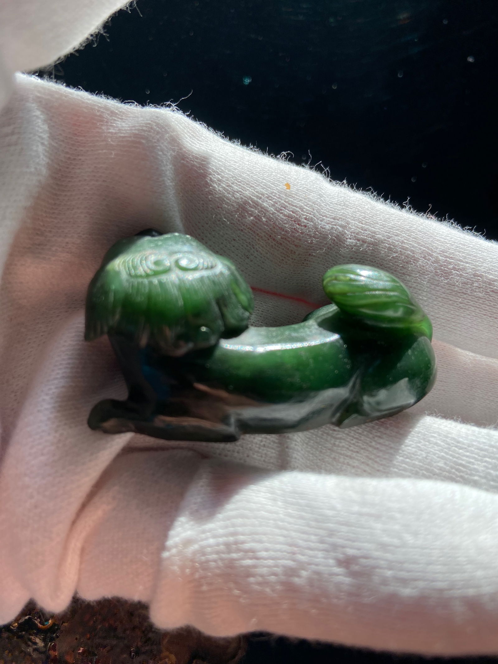 A Chinese green jade foo dog - 4