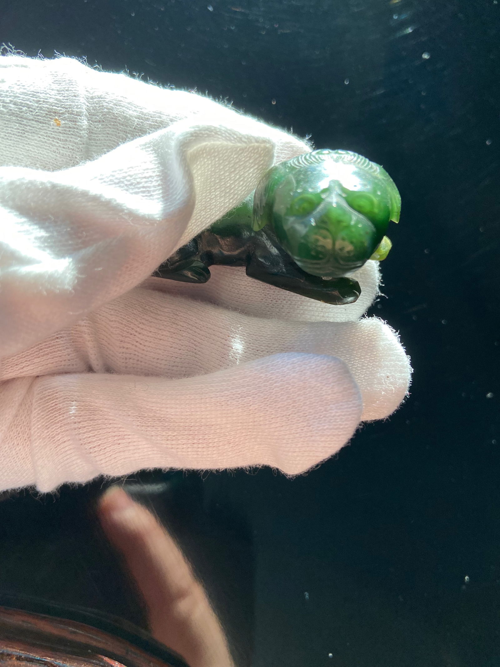 A Chinese green jade foo dog - 5