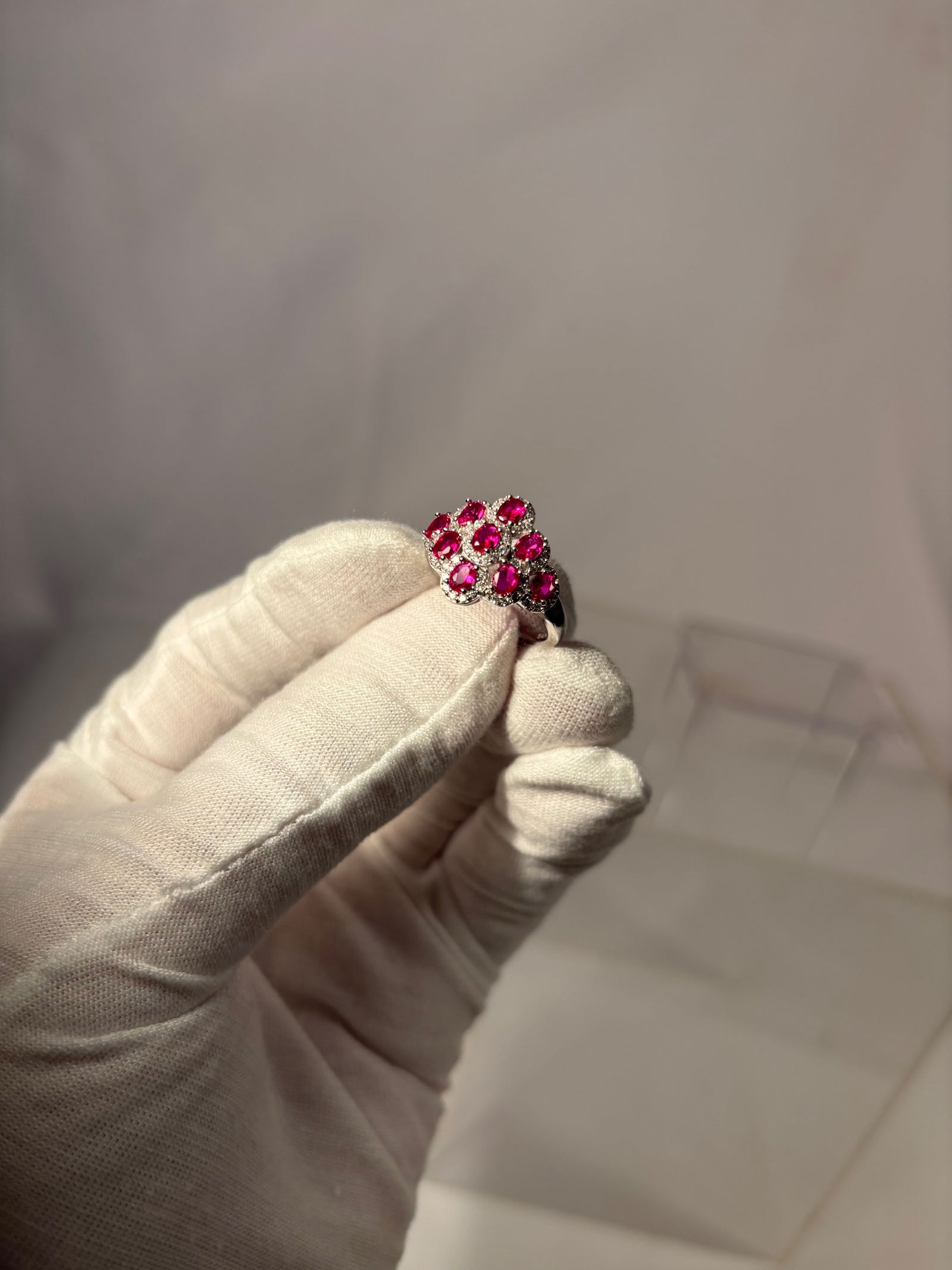 A Sterling Silver (925) Ring with Ruby - 4