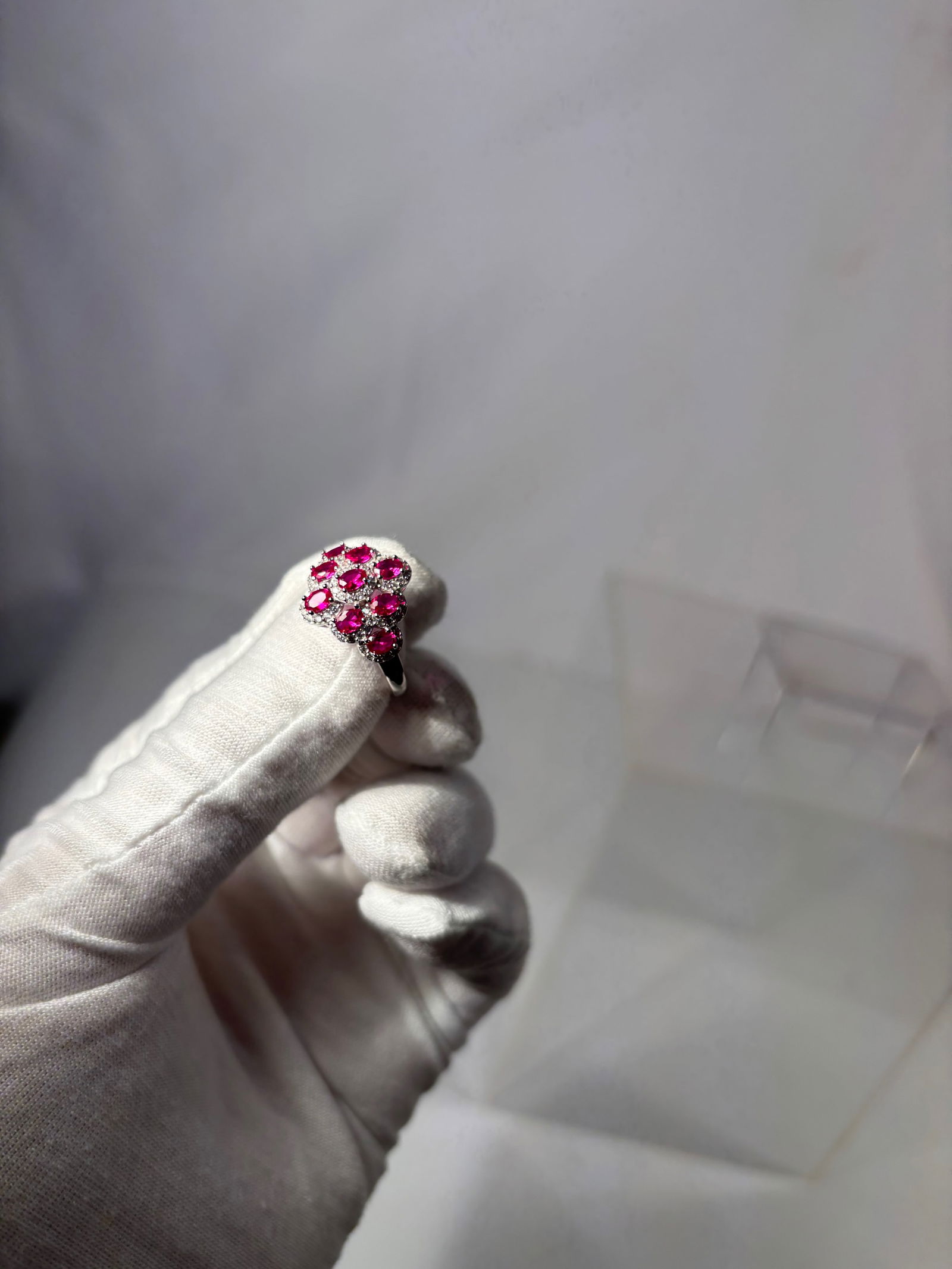 A Sterling Silver (925) Ring with Ruby - 7