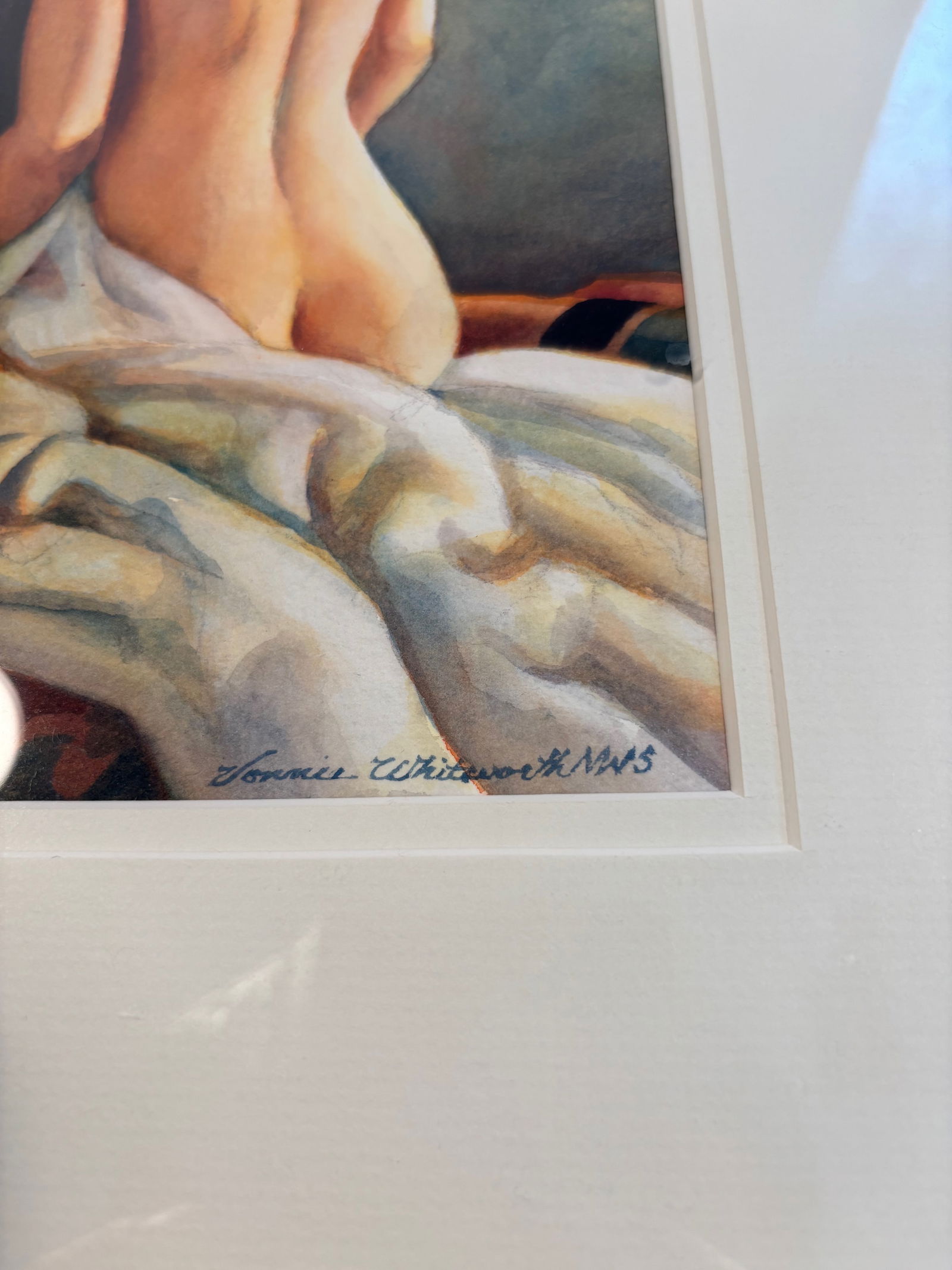" Nude Woman" water color painting by VONNIE WHITWORTH: VONNIE WHITWORTH : Vonnie Whitworth is an American watercolor artist based in Virginia Beach, Virginia. She is a signature member of both the Virginia Watercolor Society and the National Watercolor