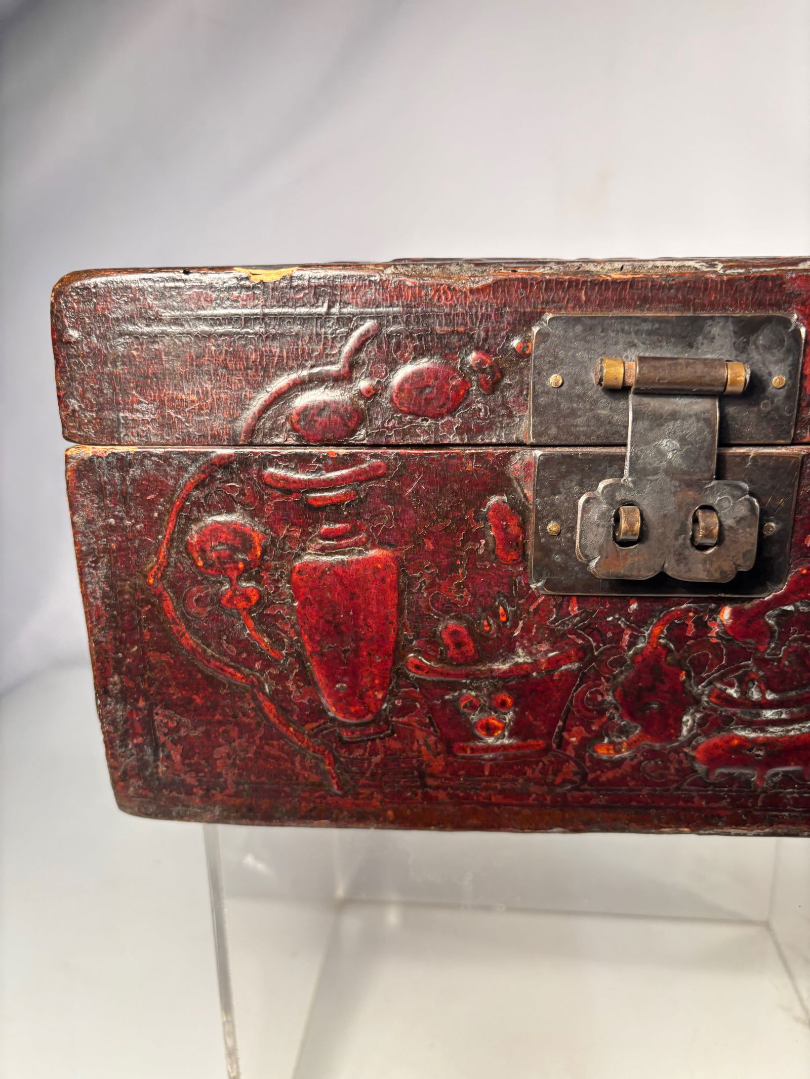 A Chinese Carved Laquer Box - 2